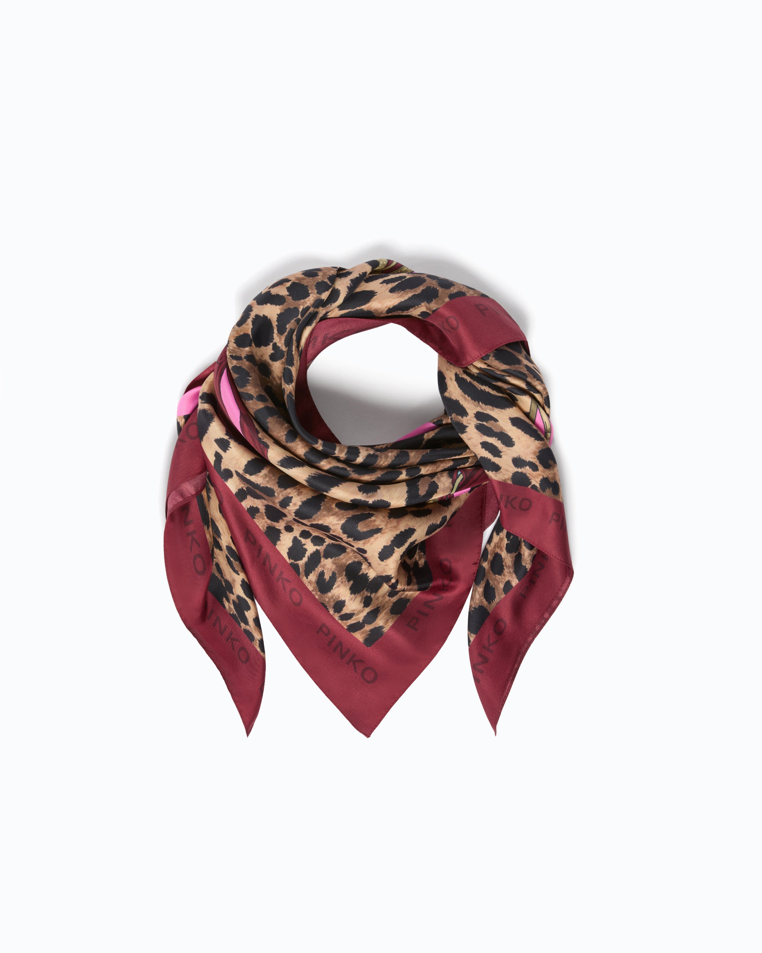 Pinko Limbo Scarf apaszka jedwabna w cętki kolorowa
