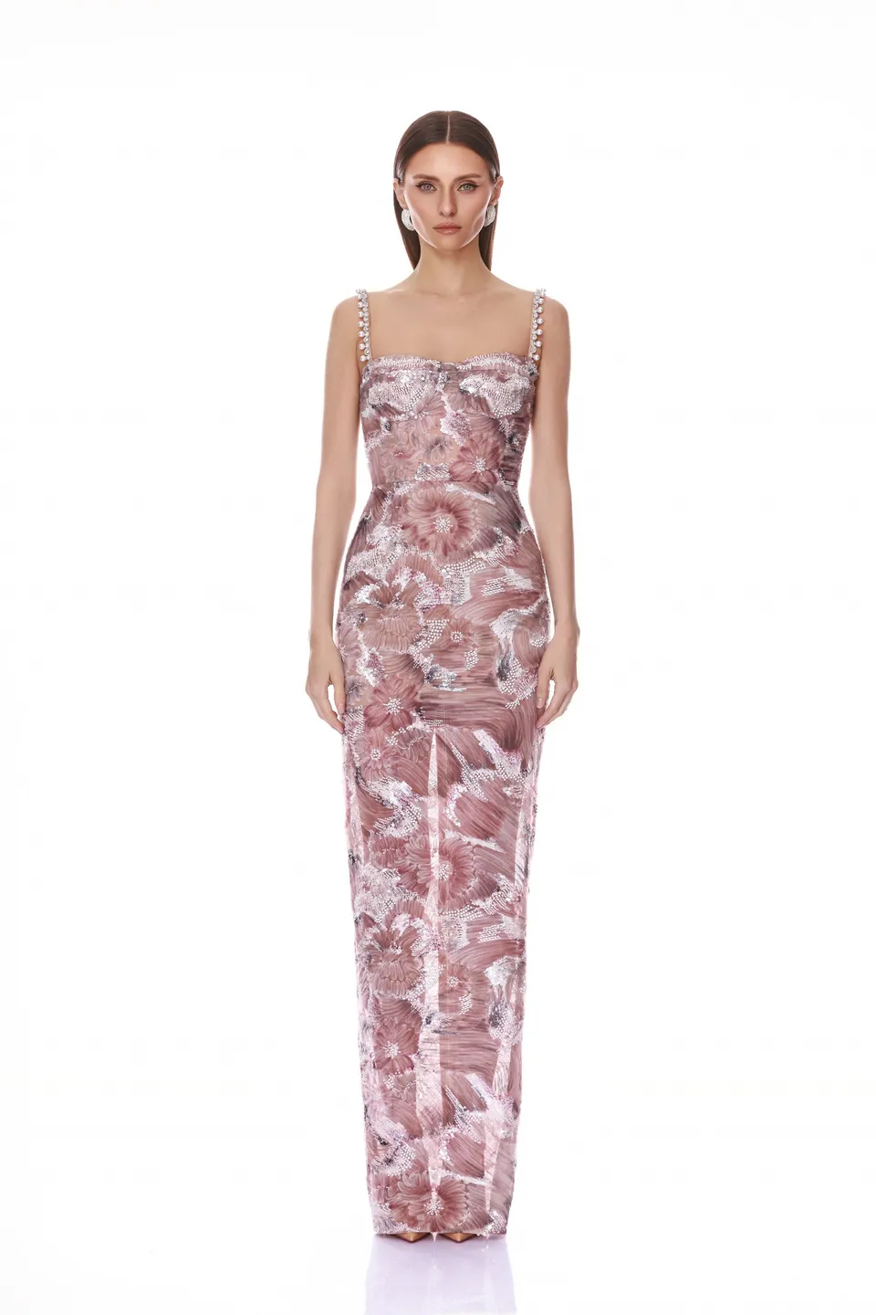 Bronx and Banco Eve Dahlia Blush sukienka maxi na ramiączkach