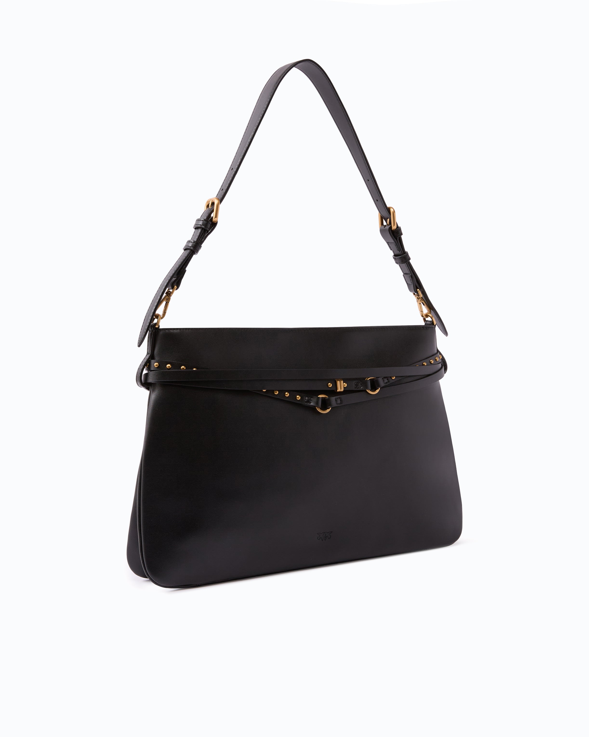 Pinko Belt Bag Big torba skórzana czarna crossbody