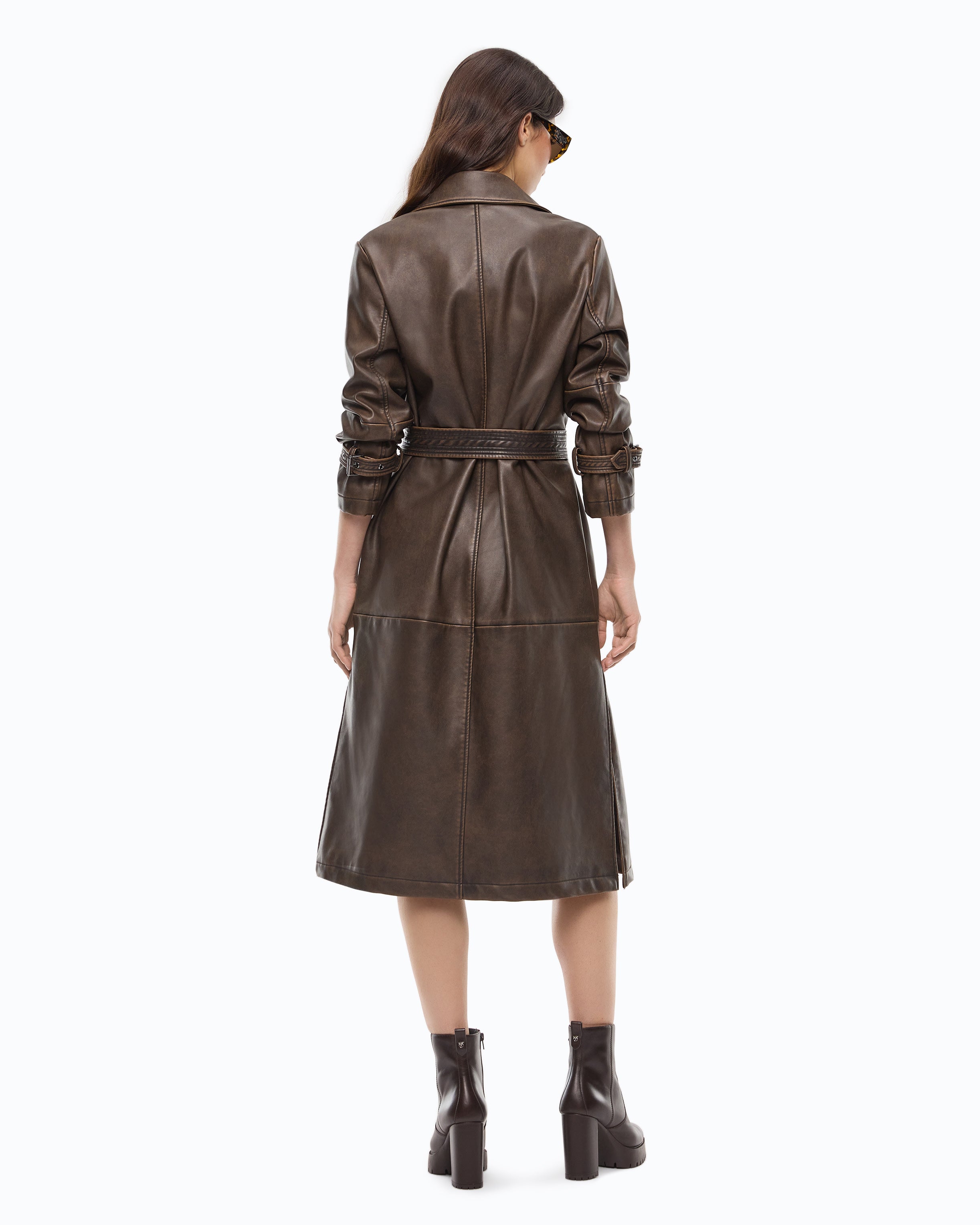 Pinko Tamerice Trench płaszcz trencz brązowy vintage