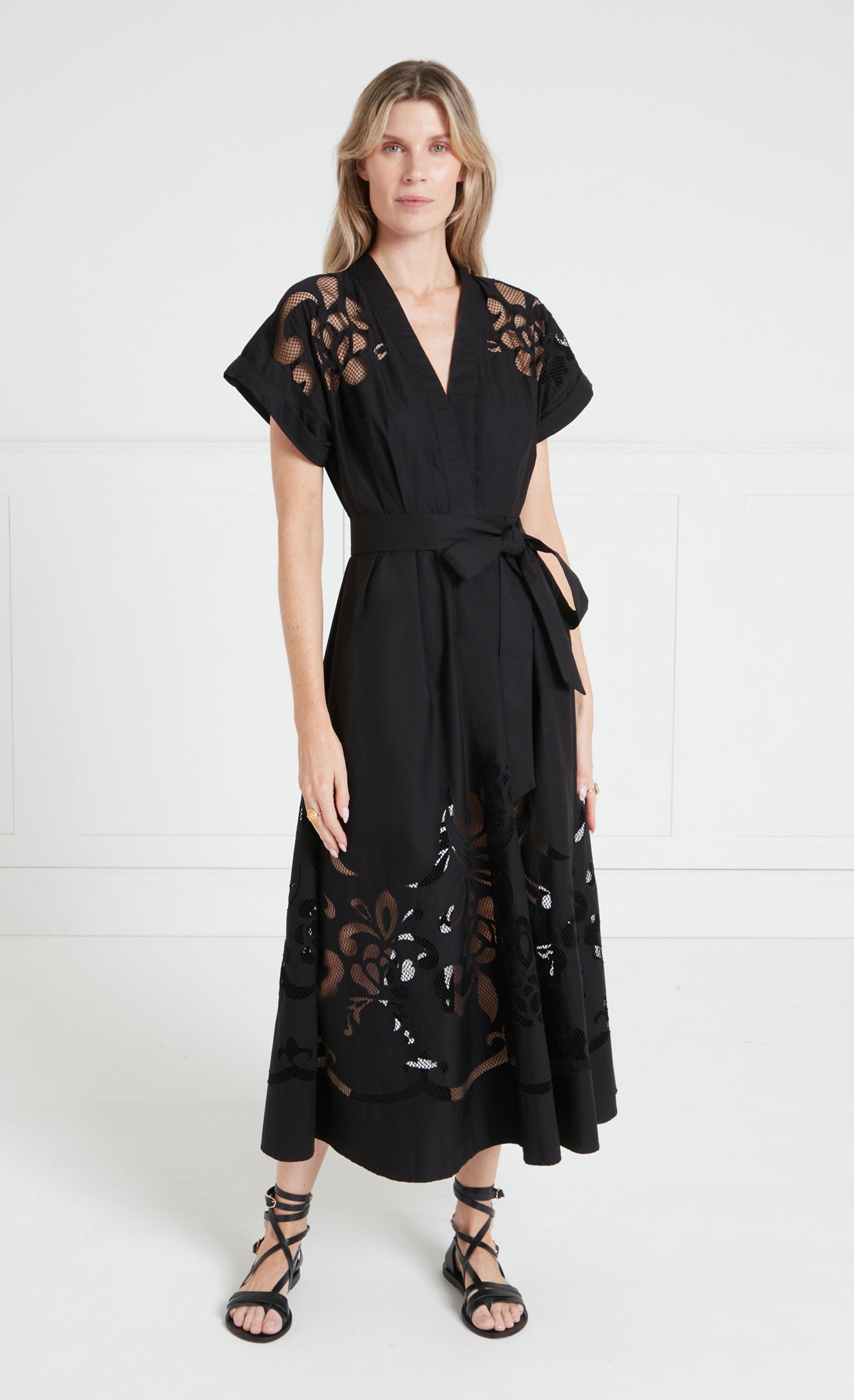 Temperley London Nelle Dress sukienka czarna koktajlowa