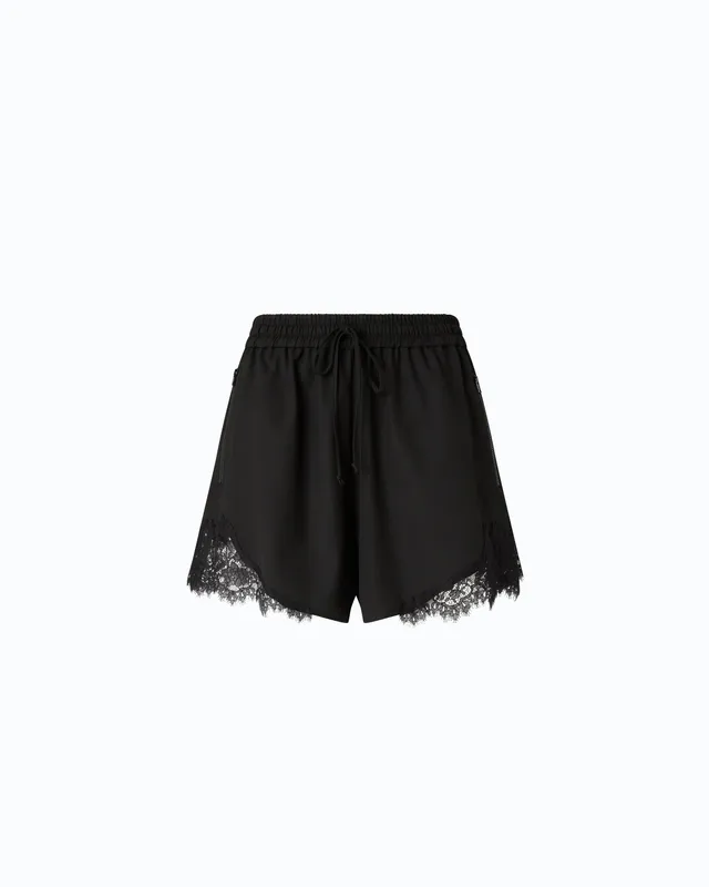 Pinko Shita Shorts szorty czarne z koronką