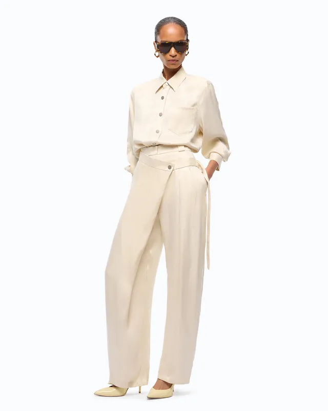 Pinko Pesce Pants spodnie kopertowe beżowe 36-48