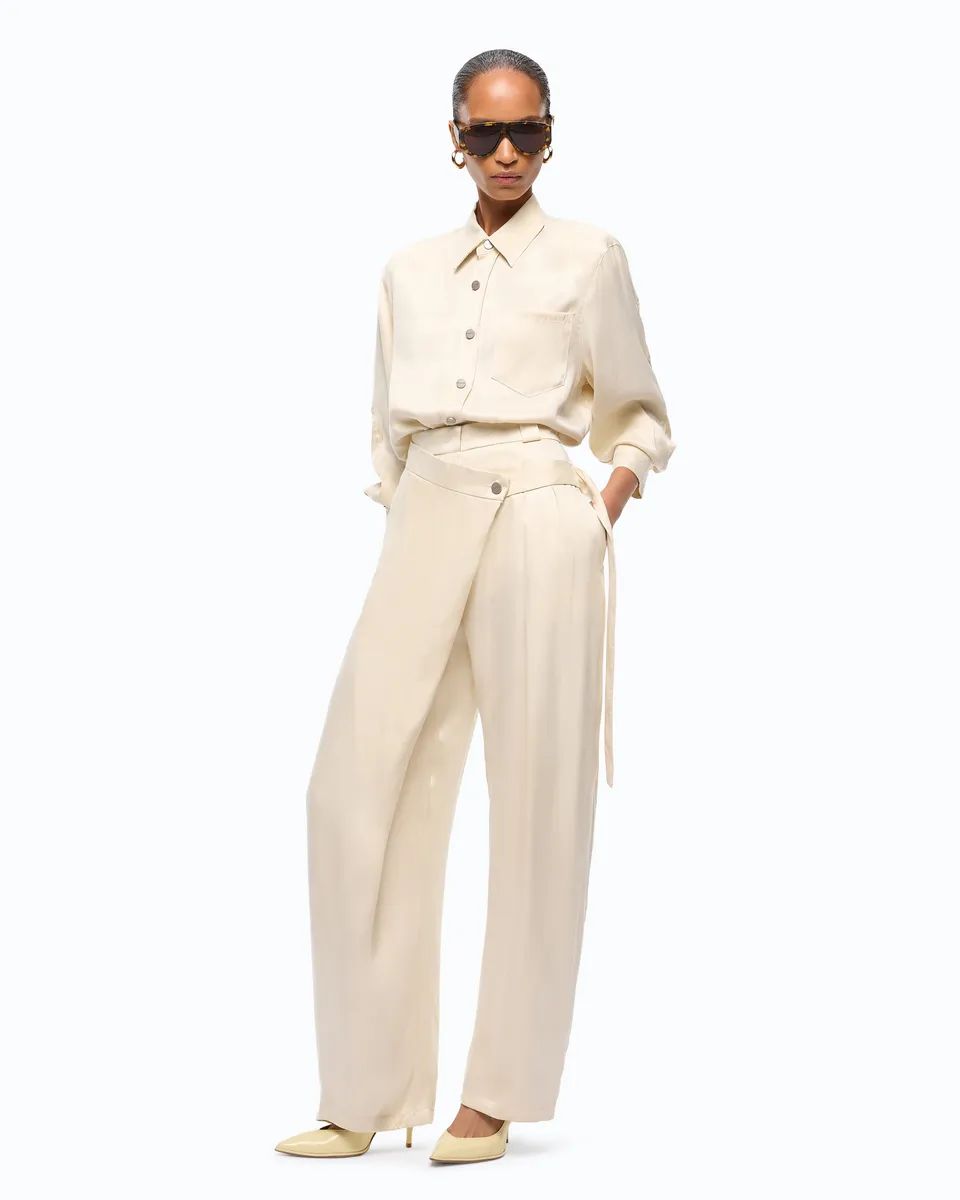 Pinko Pesce Pants spodnie kopertowe beżowe 36-48