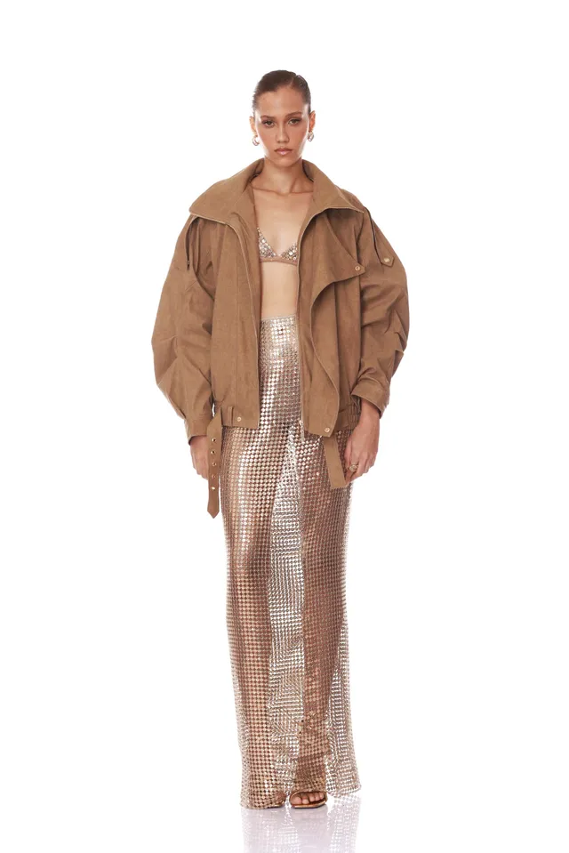 Bronx and Banco Oasis Khaki kurtka ekozamszowa