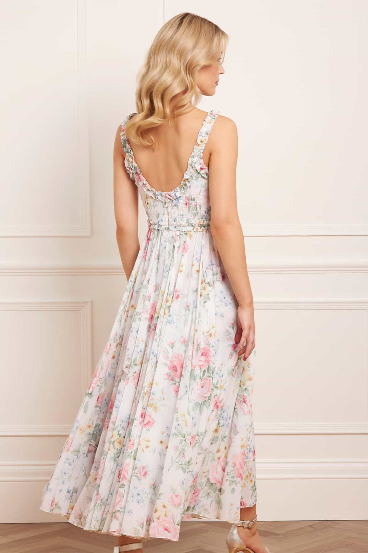Needle & Thread Pompadour Garden Smocked Cami Gown sukienka multi
