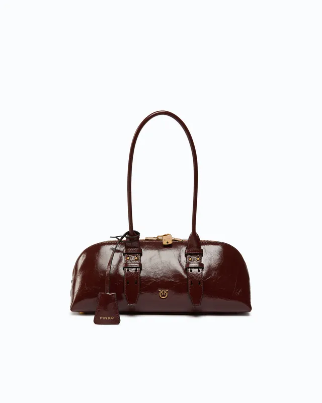 Pinko Escape Bag Horizontal torebka skórzana U błyszcząca