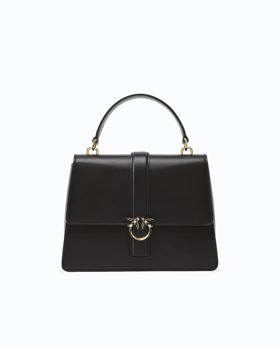 Pinko New Love Top Handle Classic torebka czarna skóra
