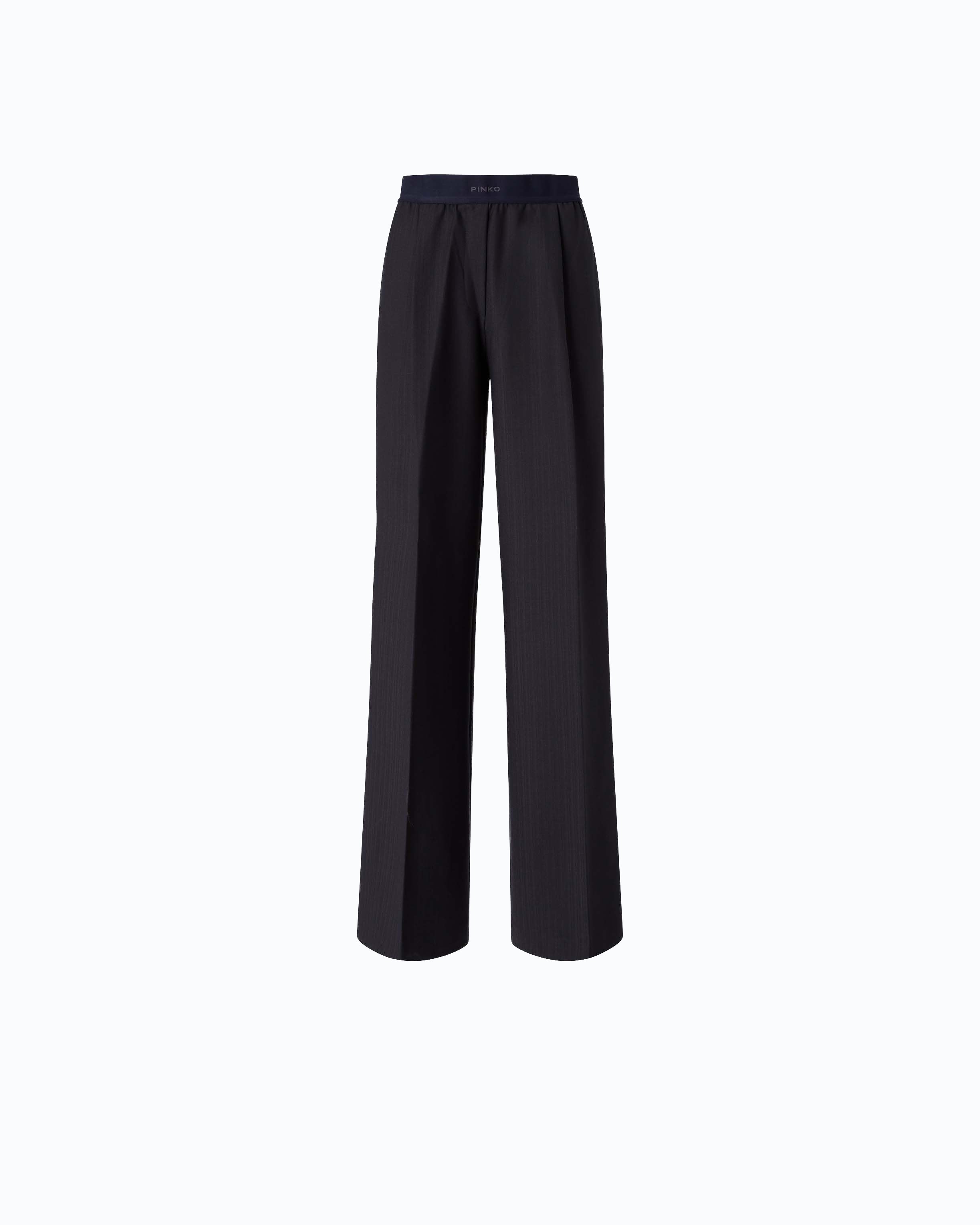Pinko Phaius Pants spodnie palazzo niebieskie wełniane