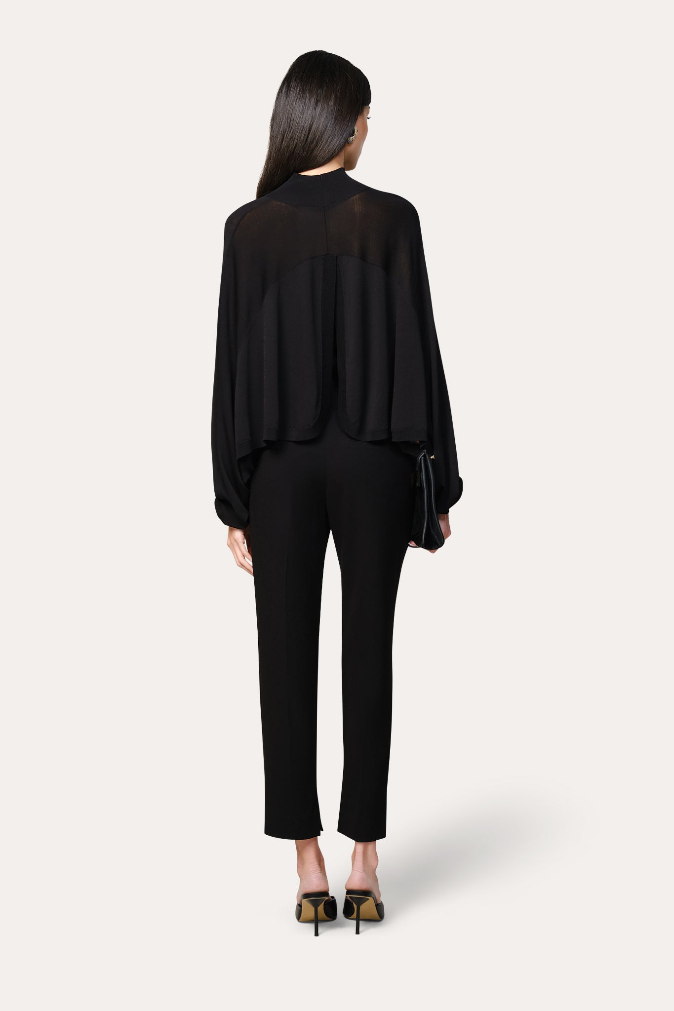 Elie Tahari Overlay Two Piece sweter czarny z topem