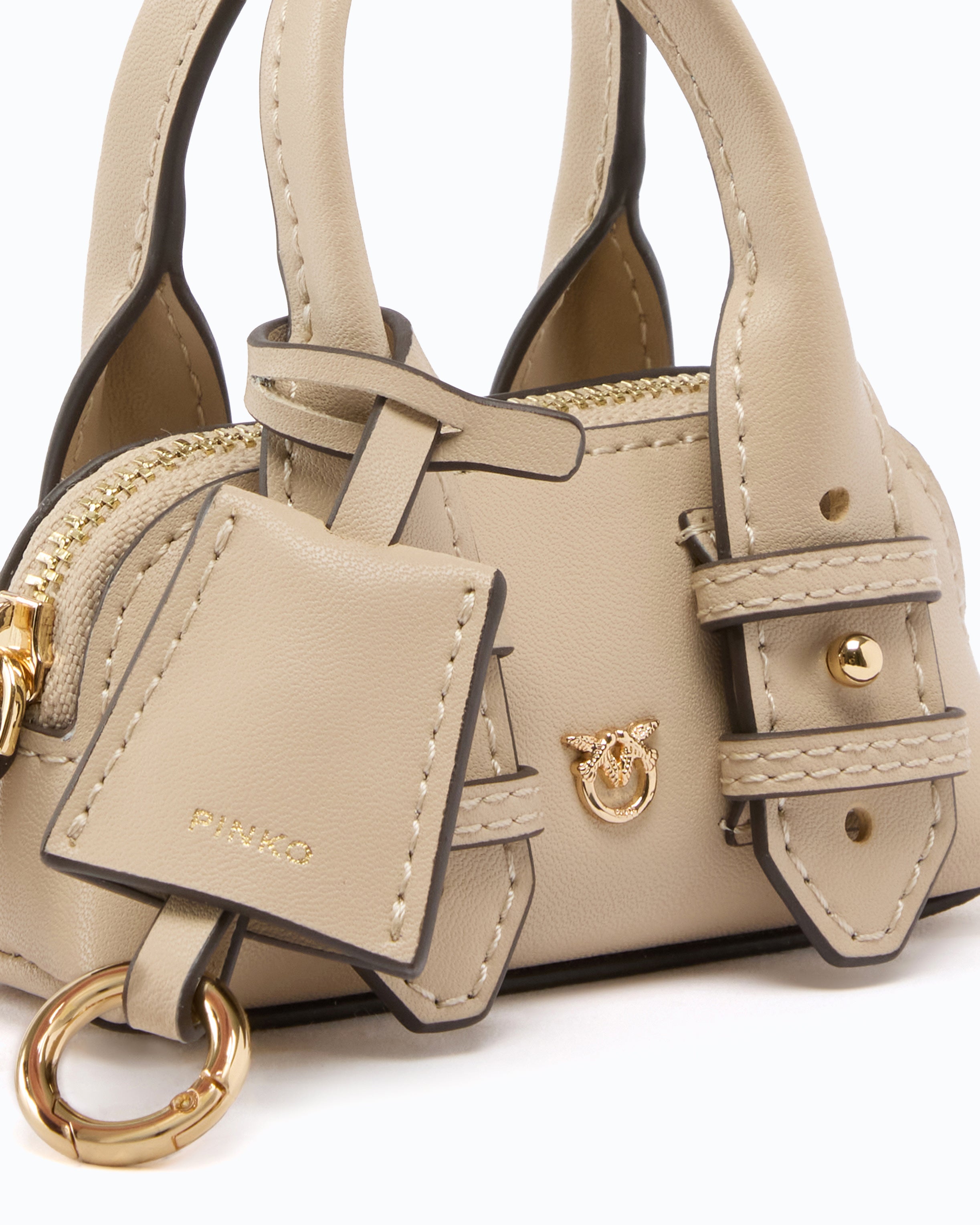 Pinko Nano Escape Bag brelok skórzany mini bowling