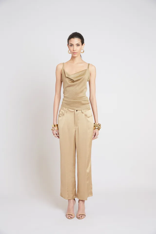Elie Tahari Fluid spodnie Sandcastle satyna