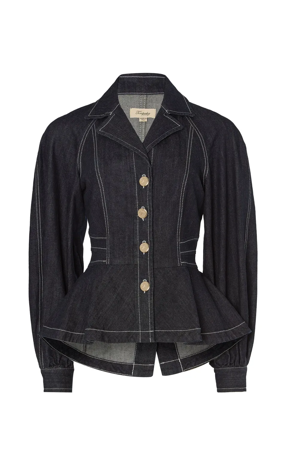 Temperley London Maye kurtka jeansowa niebieska