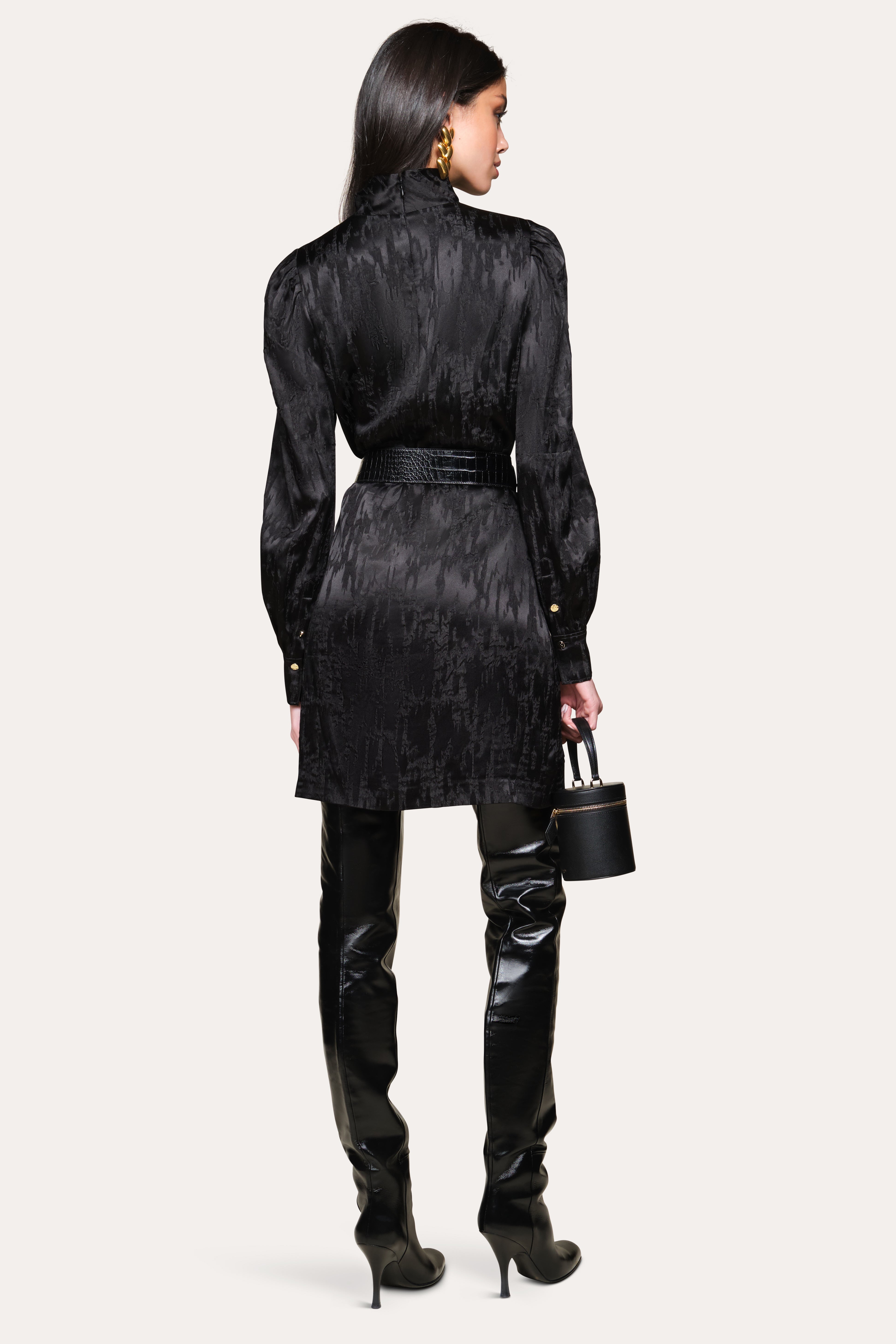 Elie Tahari Silk Jacquard sukienka wieczorowa czarna