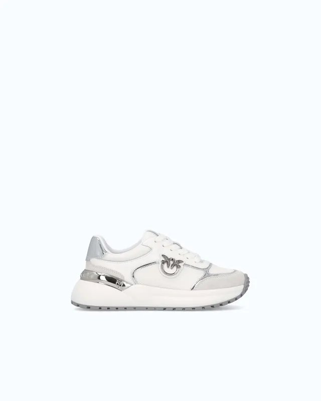 Pinko sneakersy damskie z logo lustrzane skóra ekologiczna