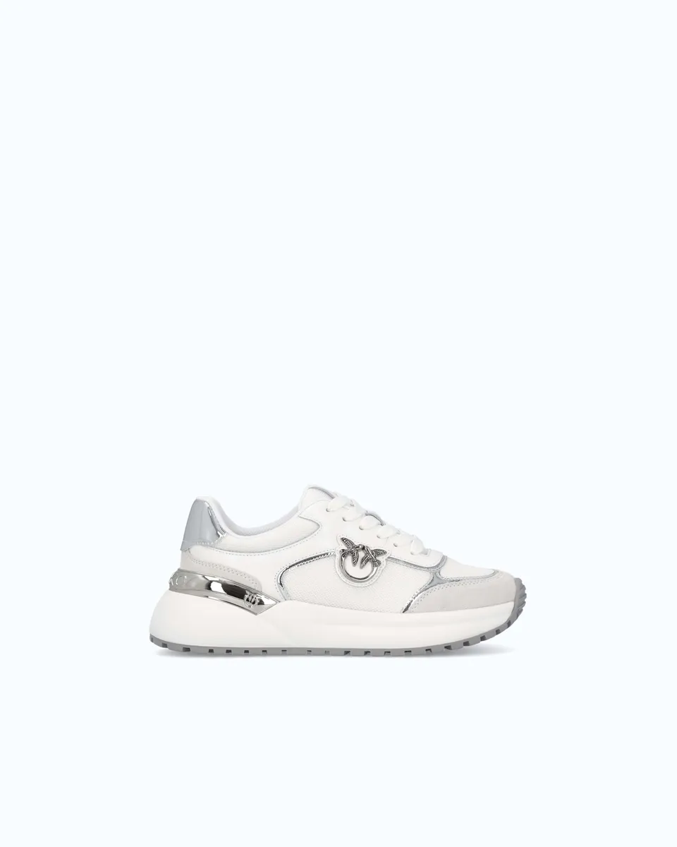 Pinko sneakersy damskie z logo lustrzane skóra ekologiczna
