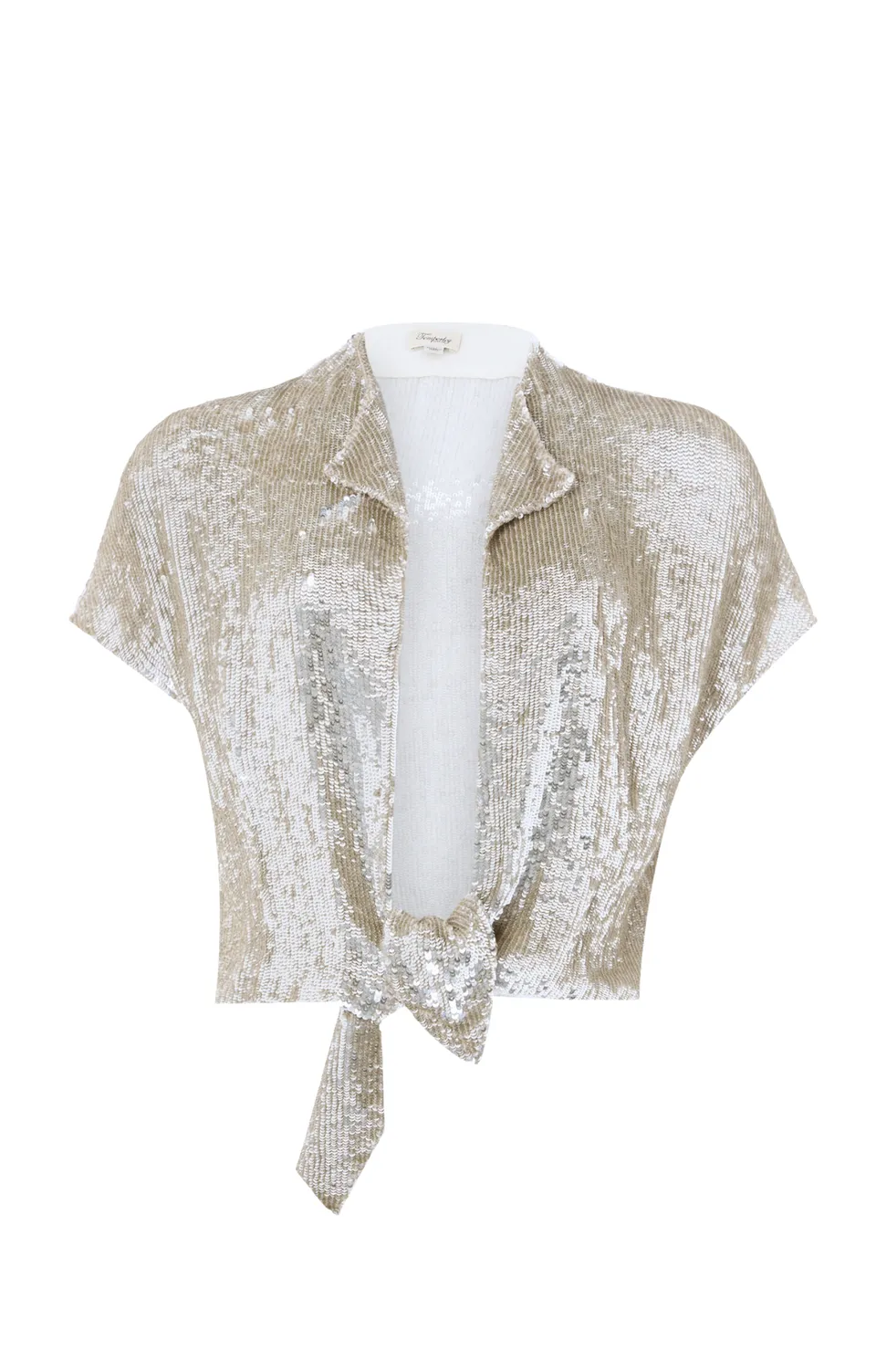 Temperley London Filigree żakiet cekinowy srebrny