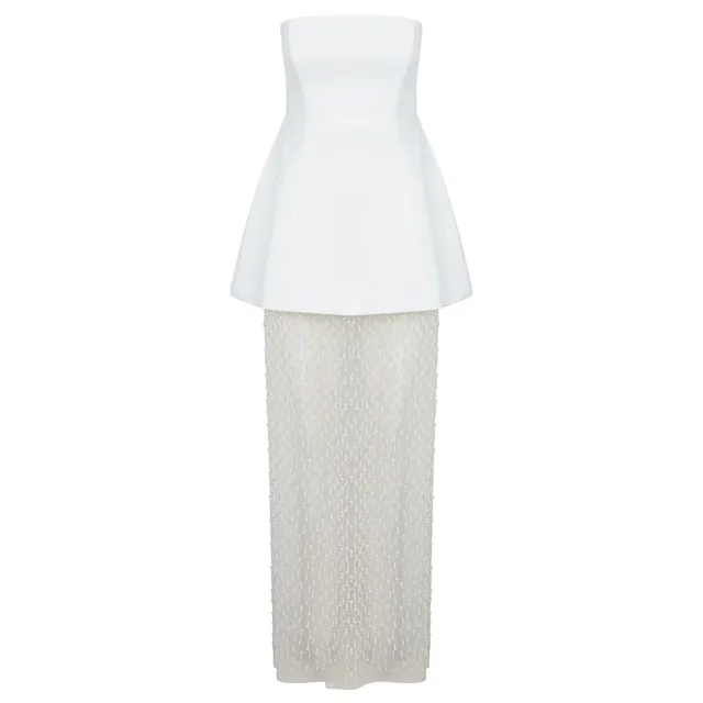 Delfi Collective Gemma Pearl sukienka satynowa ecru