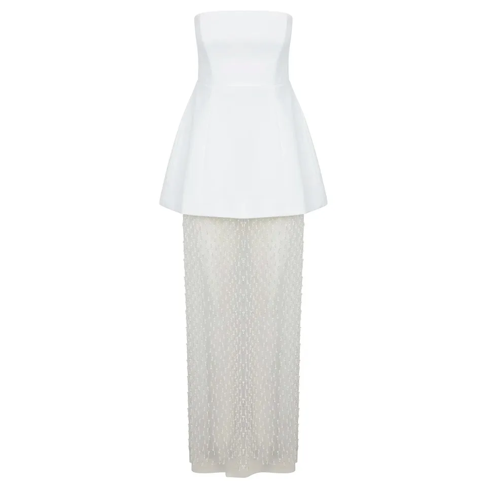 Delfi Collective Gemma Pearl sukienka satynowa ecru