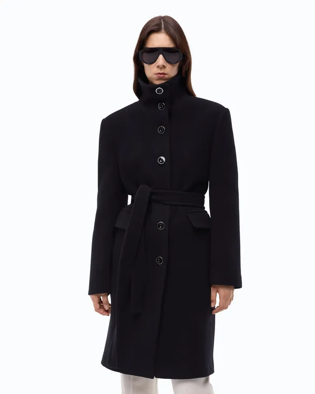 Pinko Citiso Coat płaszcz czarny wełniany
