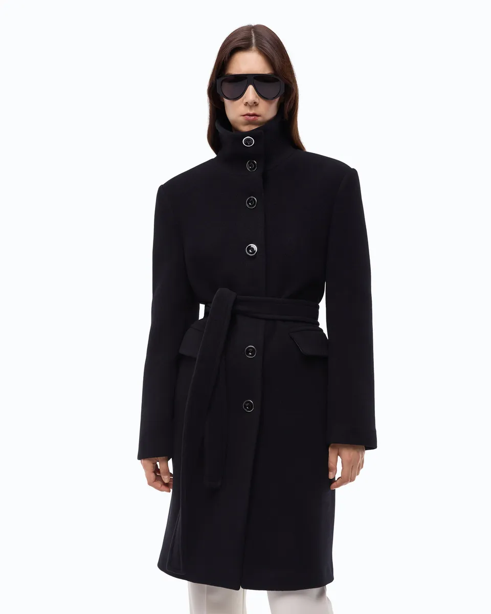 Pinko Citiso Coat płaszcz czarny wełniany