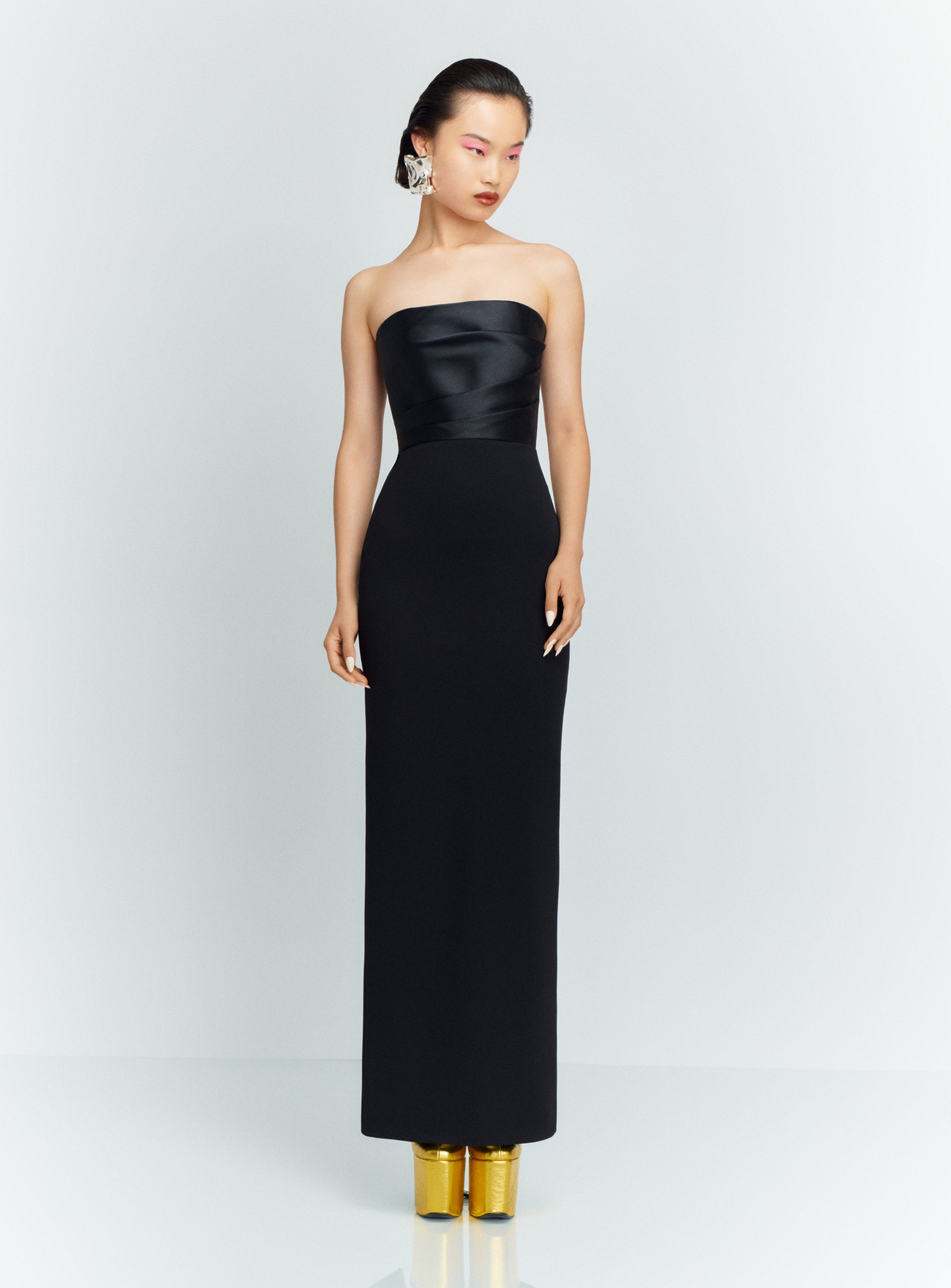 Solace London Afra sukienka czarna maxi