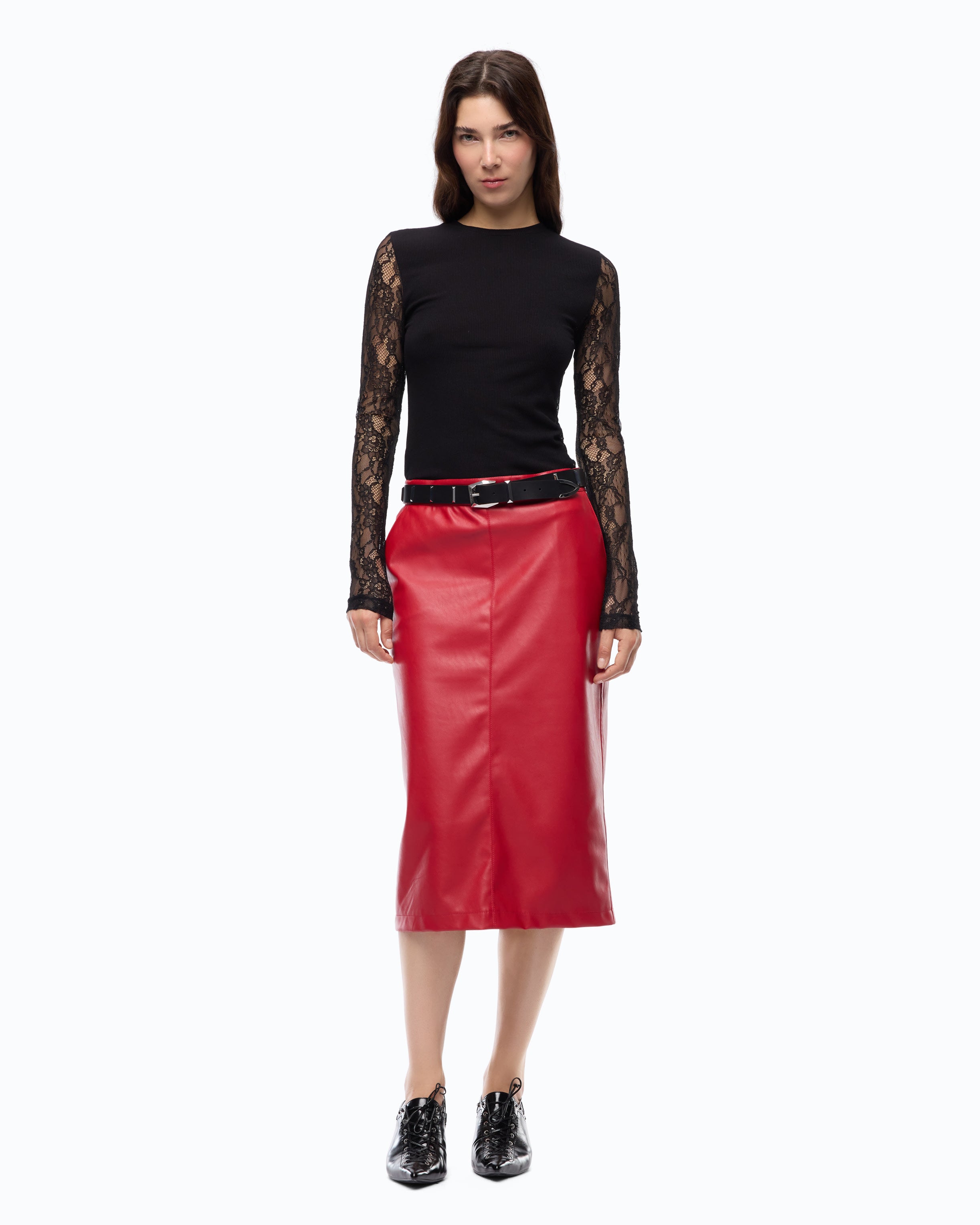 Pinko Fucecchio T-Shirt sweter czarny koronka