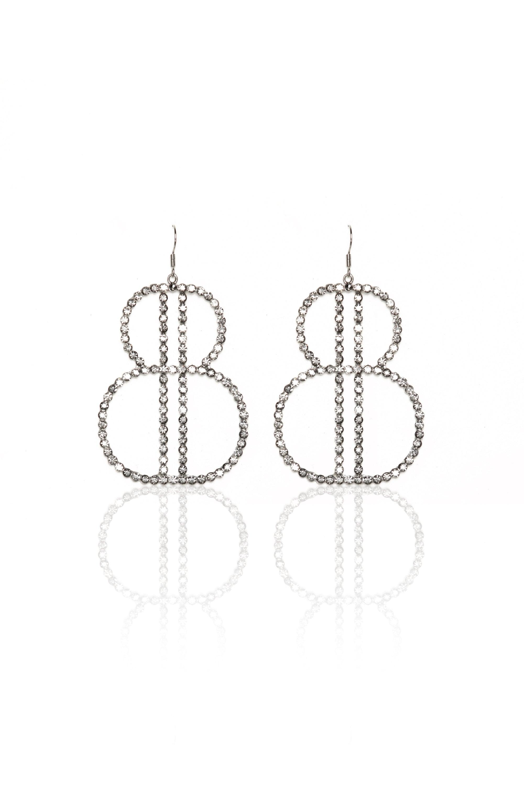 Bronx and Banco BB Silver kolczyki srebrne wiszące cyrkonie 8cm