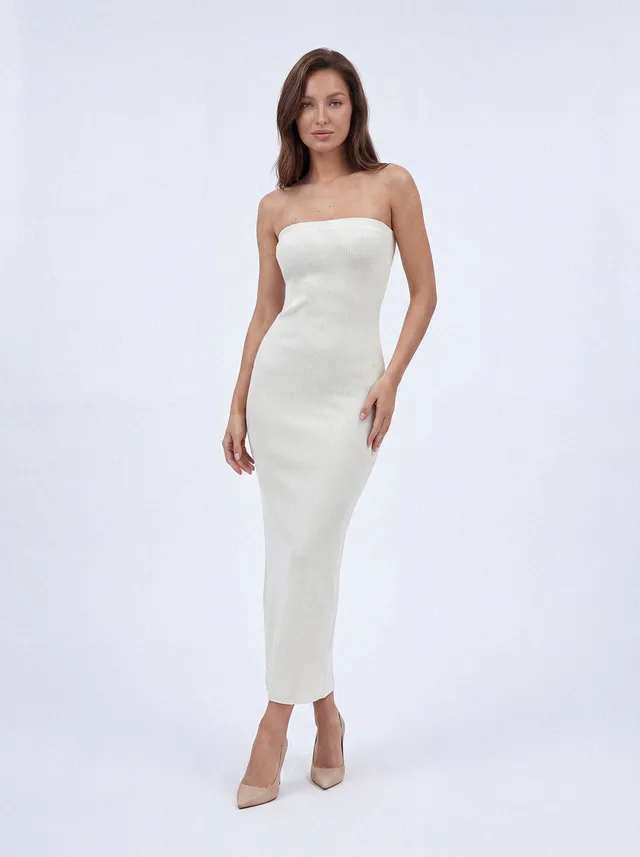 Nudyess Melrose sukienka maxi ecru tuba