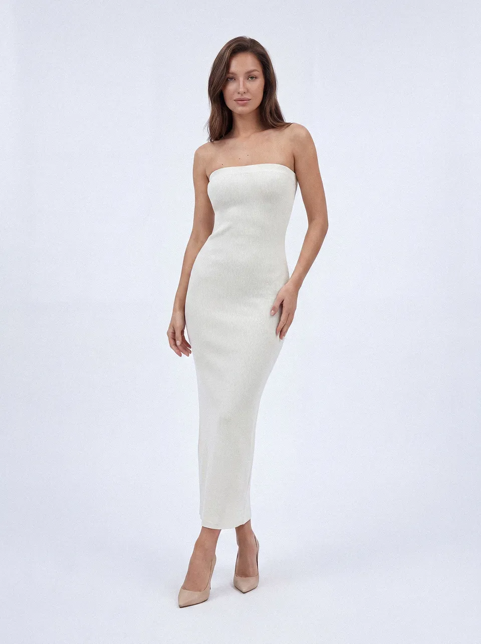 Nudyess Melrose sukienka maxi ecru tuba
