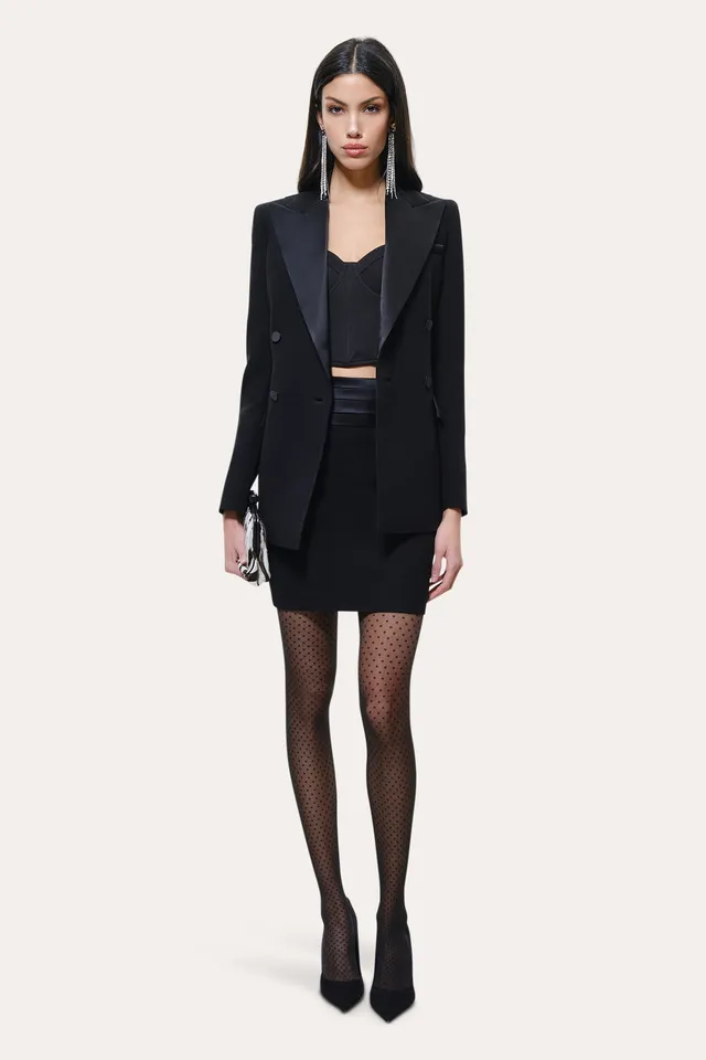 Elie Tahari Roxy Japanese Crepe spódnica mini czarna