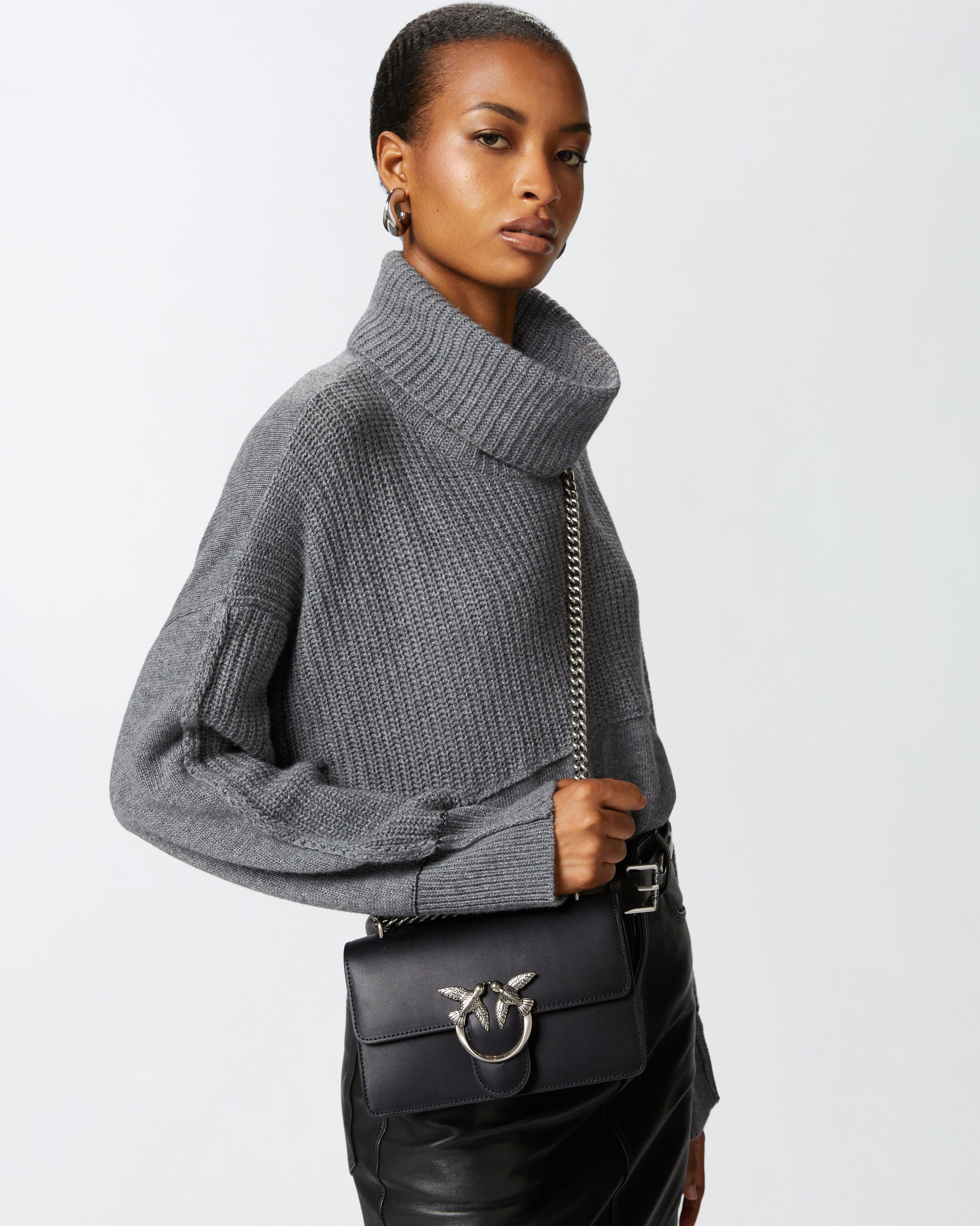 Pinko Mini Love Bag One Simply torebka czarna skóra