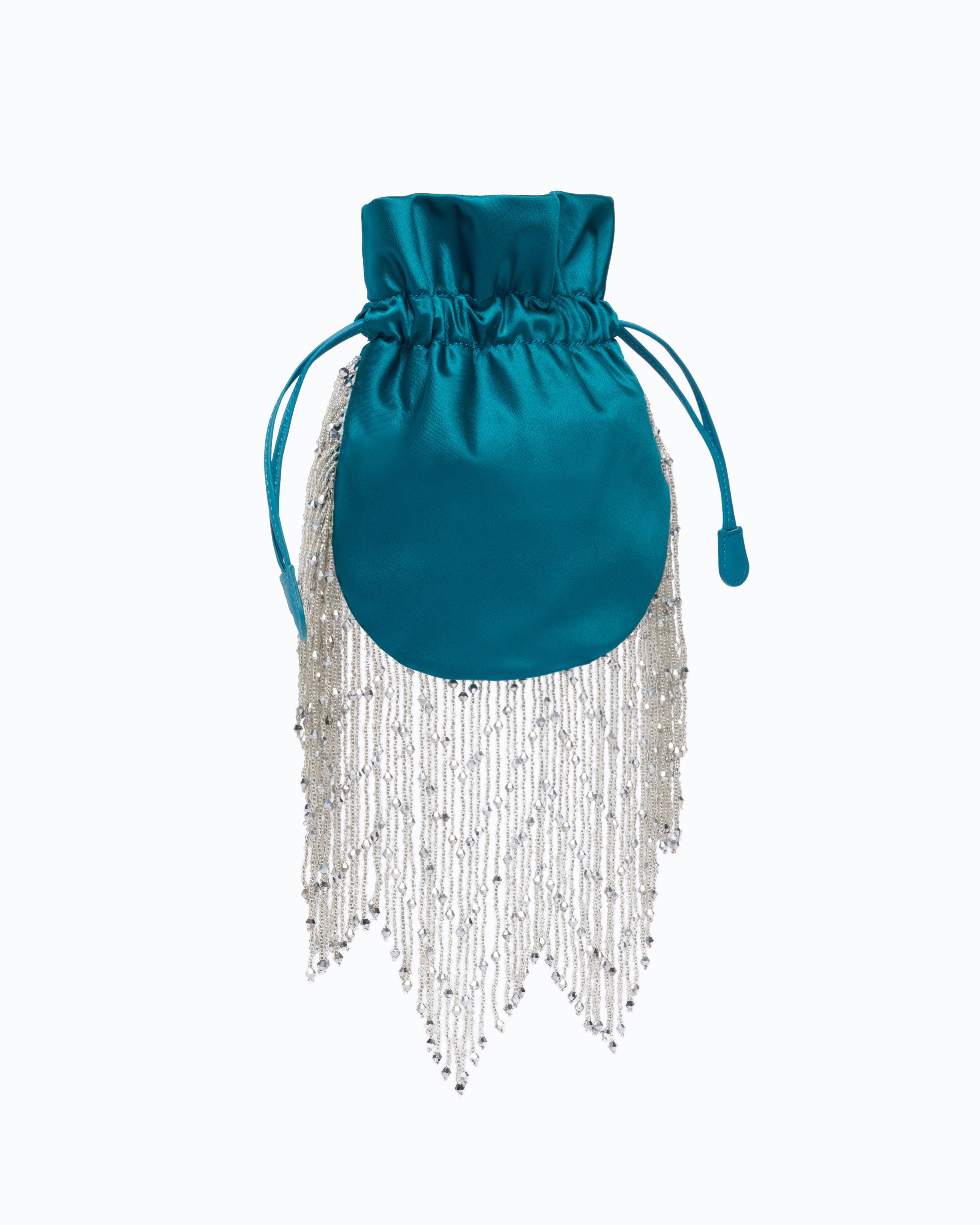 Pinko Galleria torebka satynowa pouch frędzle