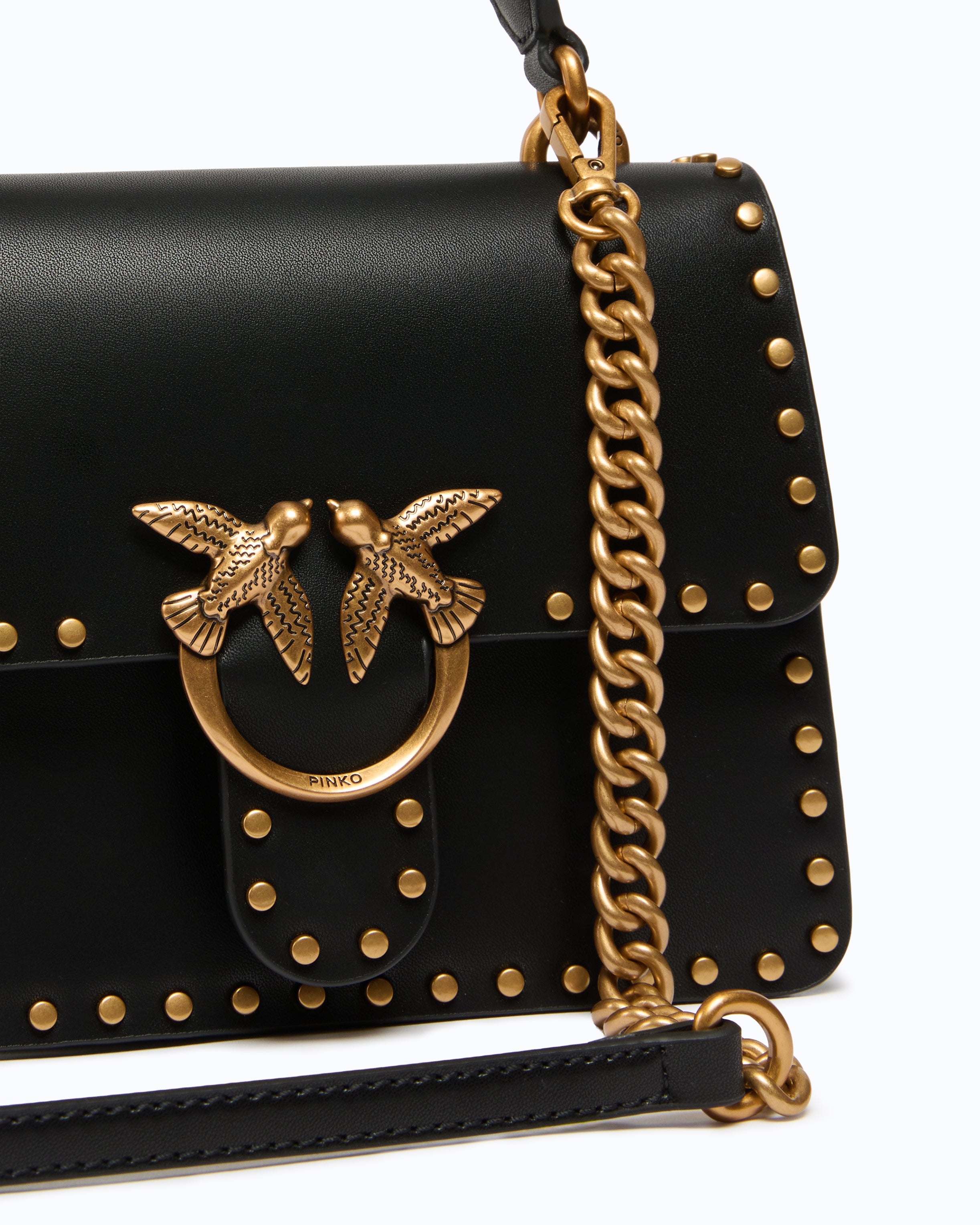 Pinko Top Handle Mini Light torebka skórzana czarna