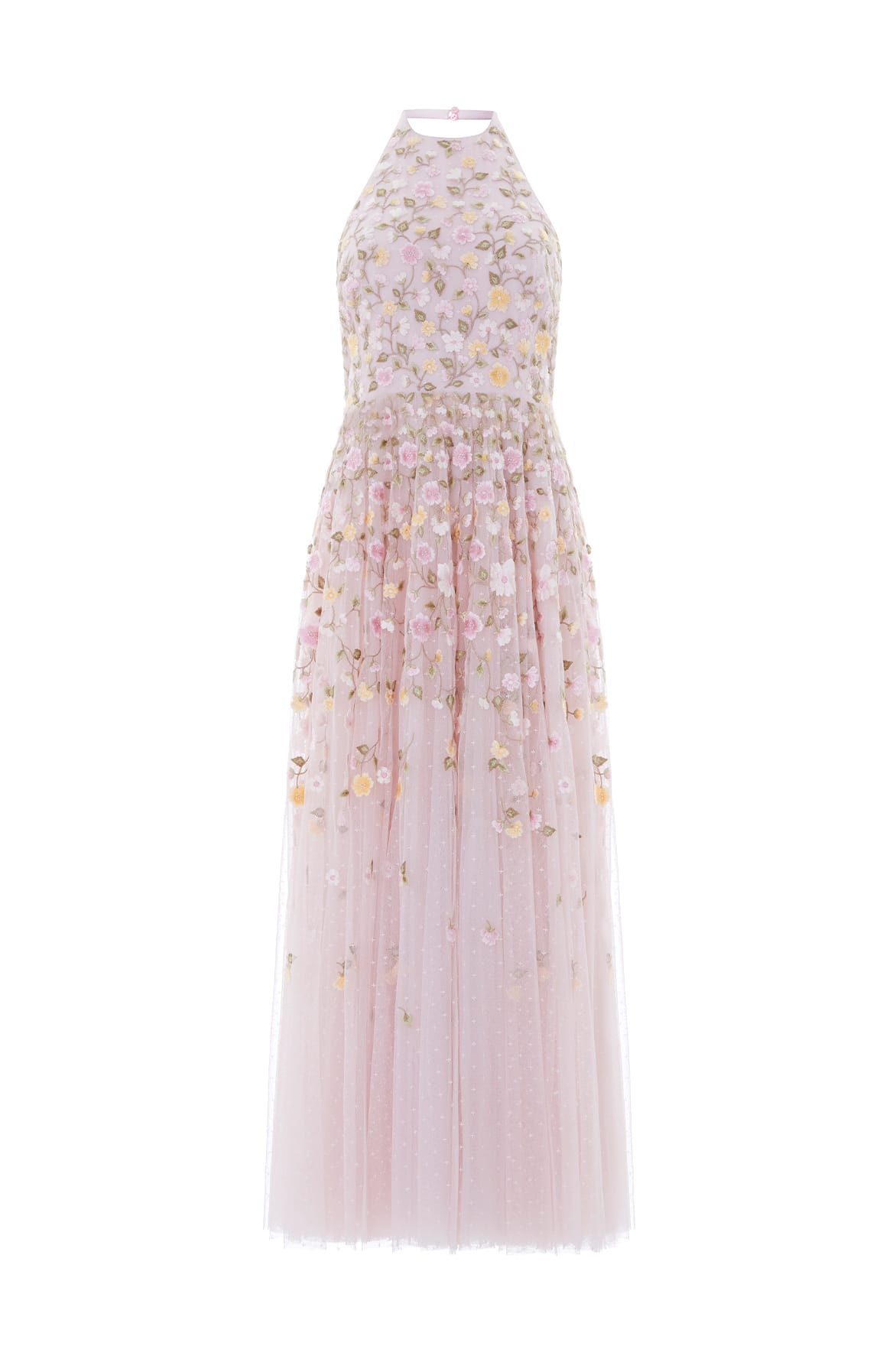 Needle & Thread Trailing Roses Halter Gown suknia różowa z haftem