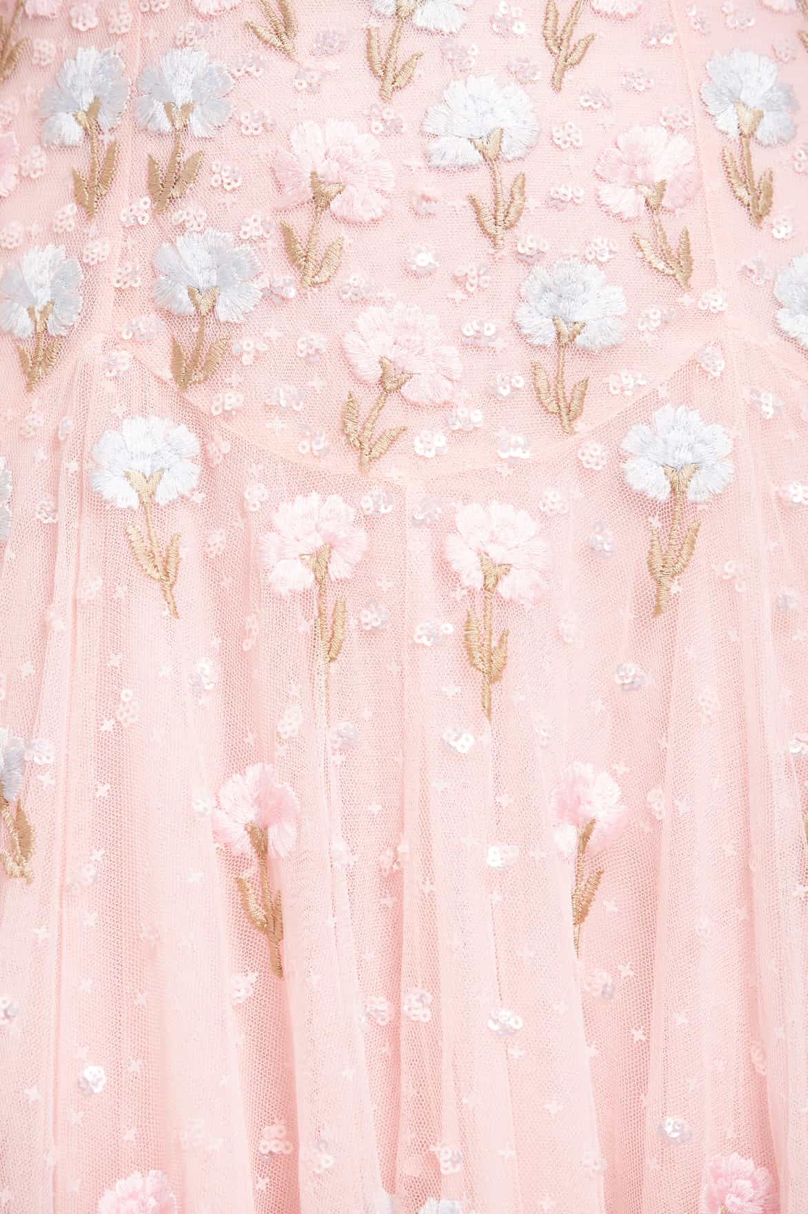 Needle & Thread Dandelion Ditsy Dress sukienka beżowa balerina