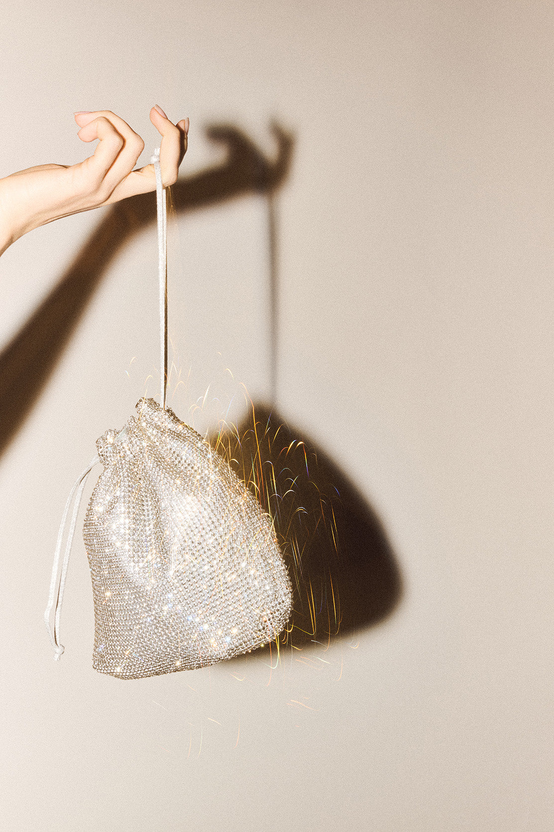 Nudyess Handbag N°3 torebka srebrna woreczek błyszcząca