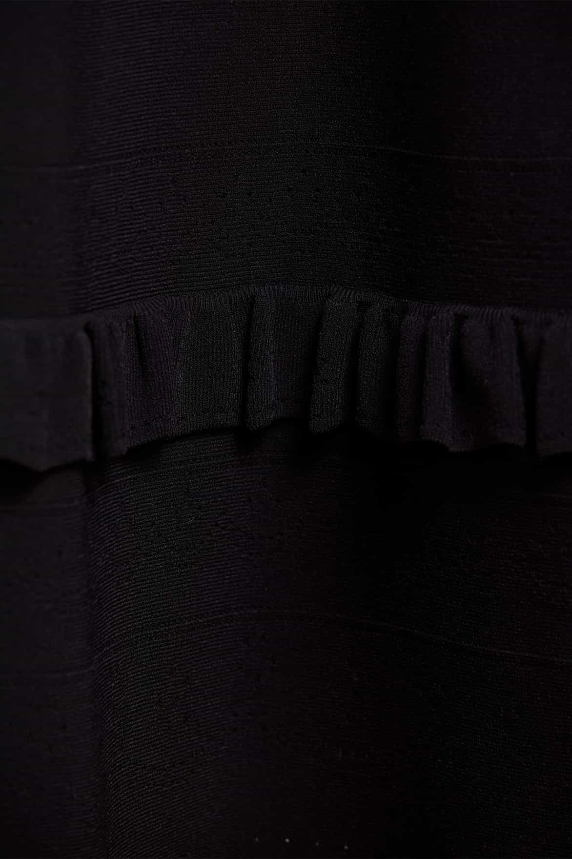 Needle & Thread Pointelle Trim Knit Skirt spódnica czarna