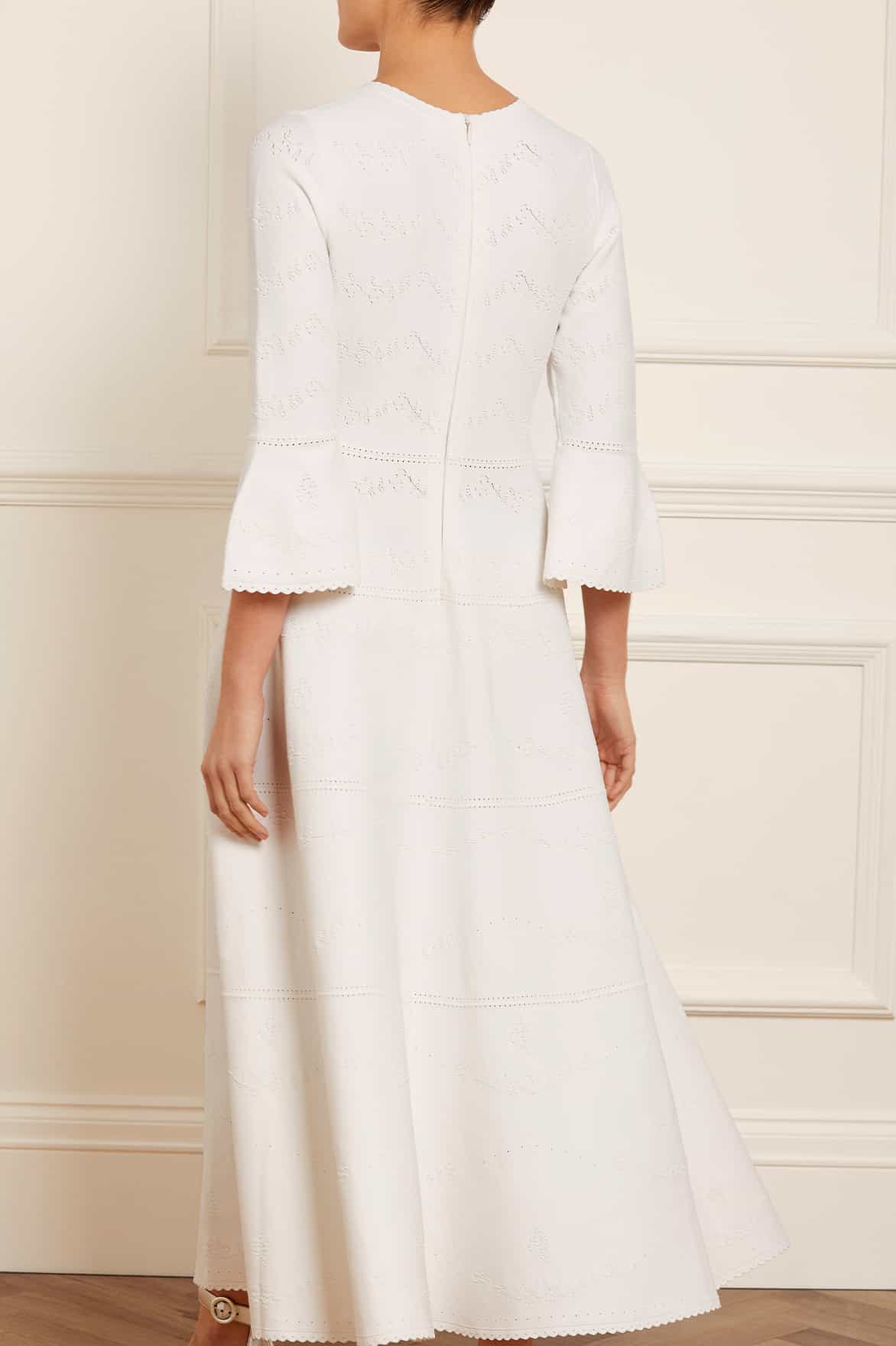 Needle & Thread Pretty Pointelle Knit Gown sukienka biała dzianinowa