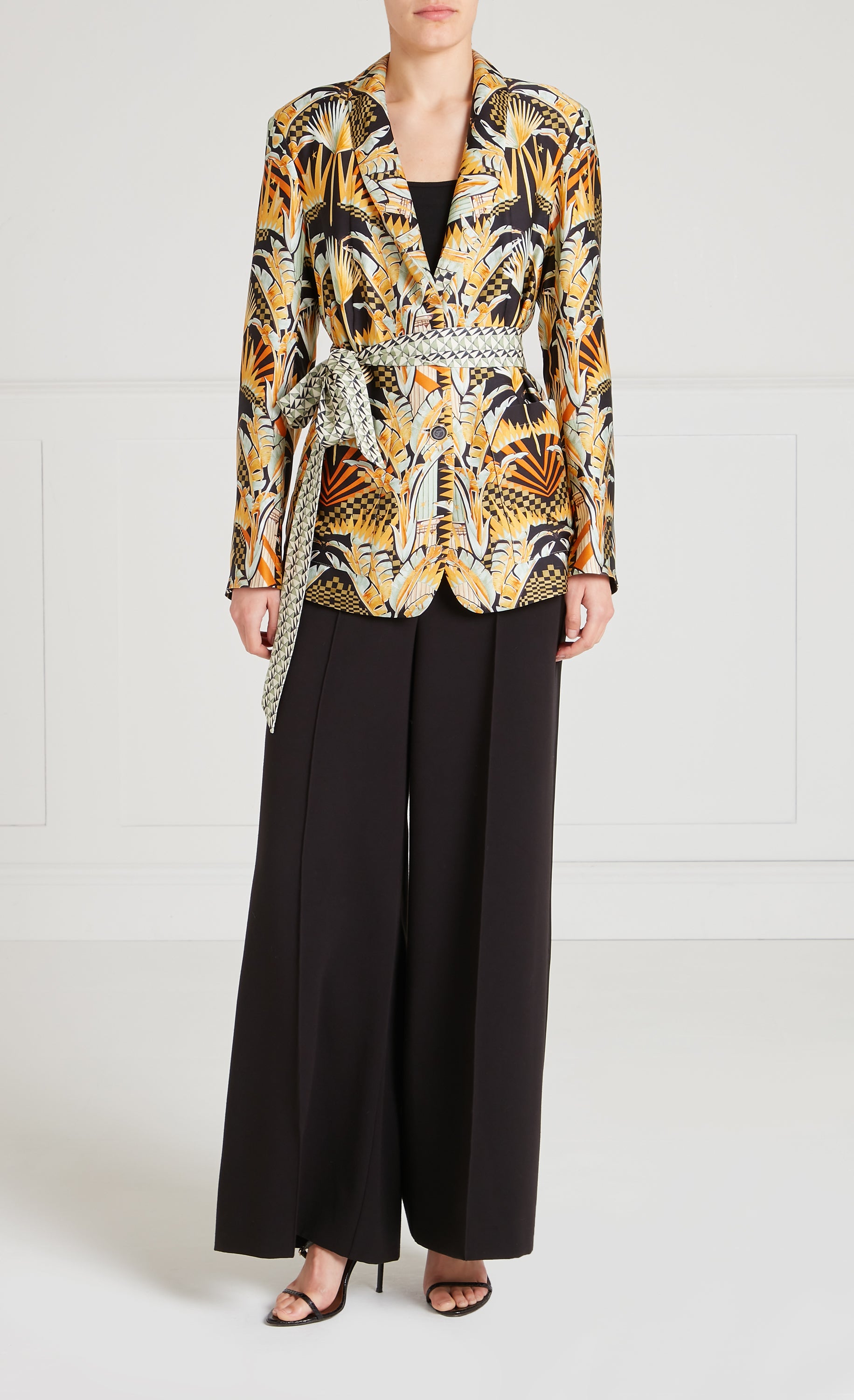 Temperley London Odette Jacket marynarka Black Mix pasek