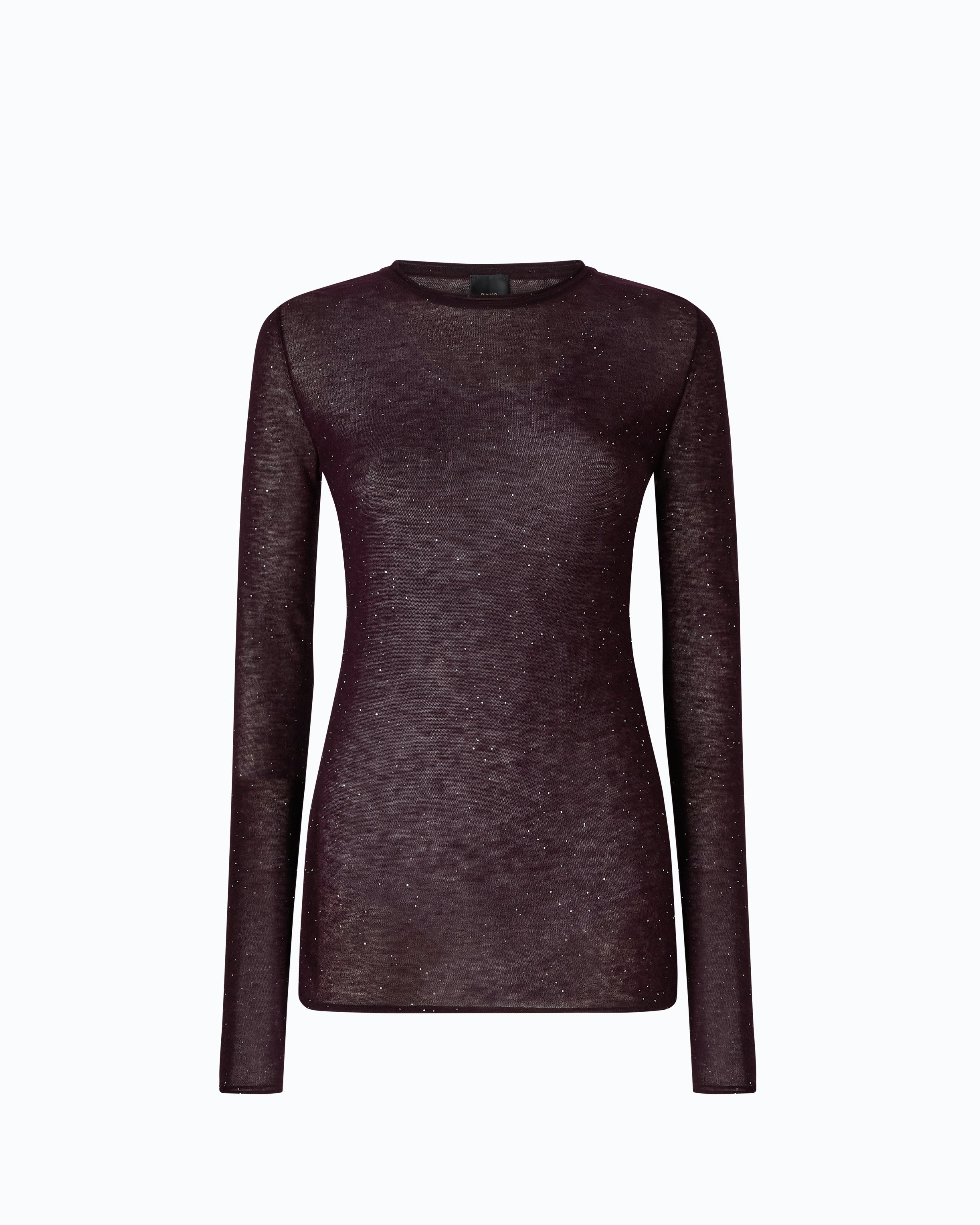 Pinko Pico Sweater sweter wełniany z cekinami fiolet