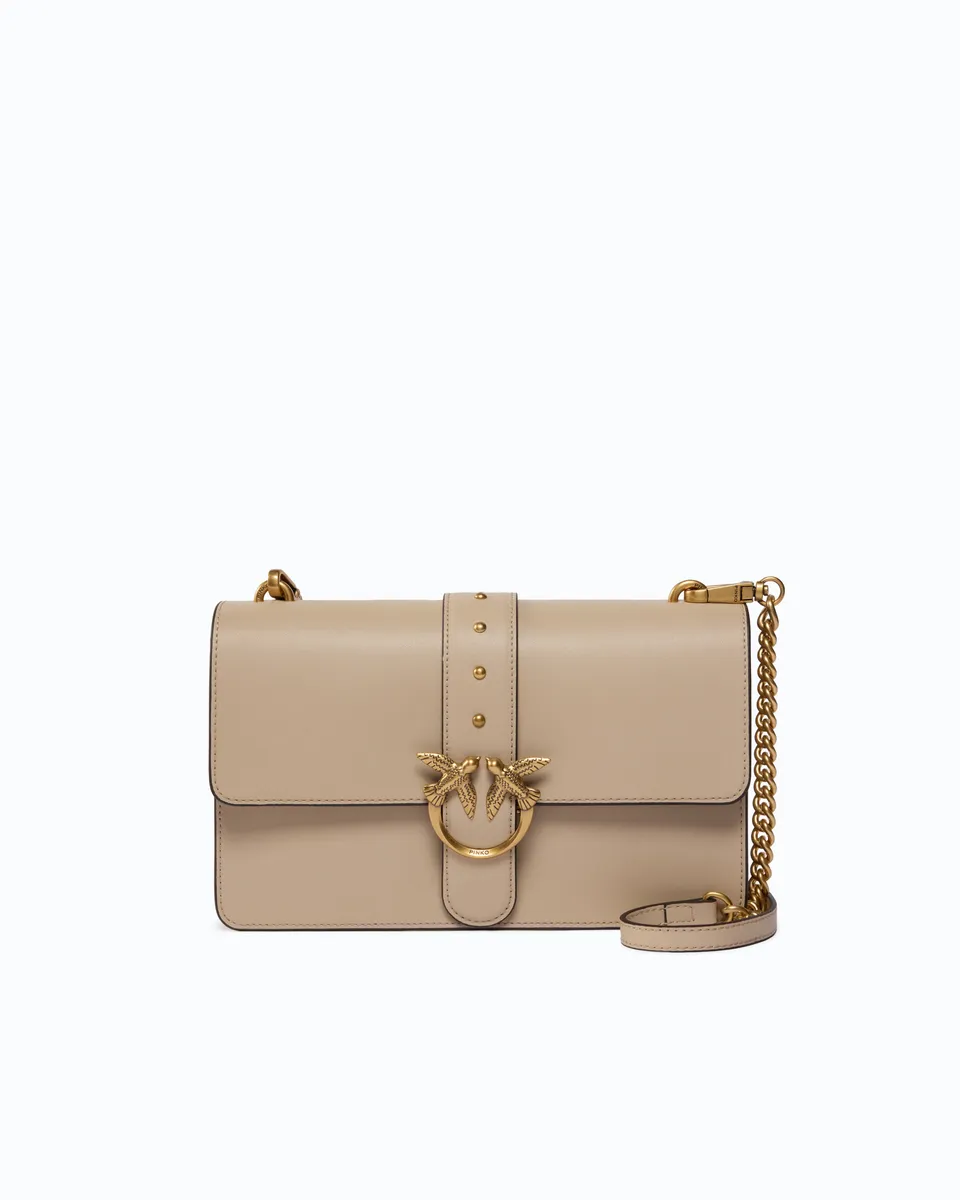 Pinko Love Bag One torebka beżowa średnia skóra