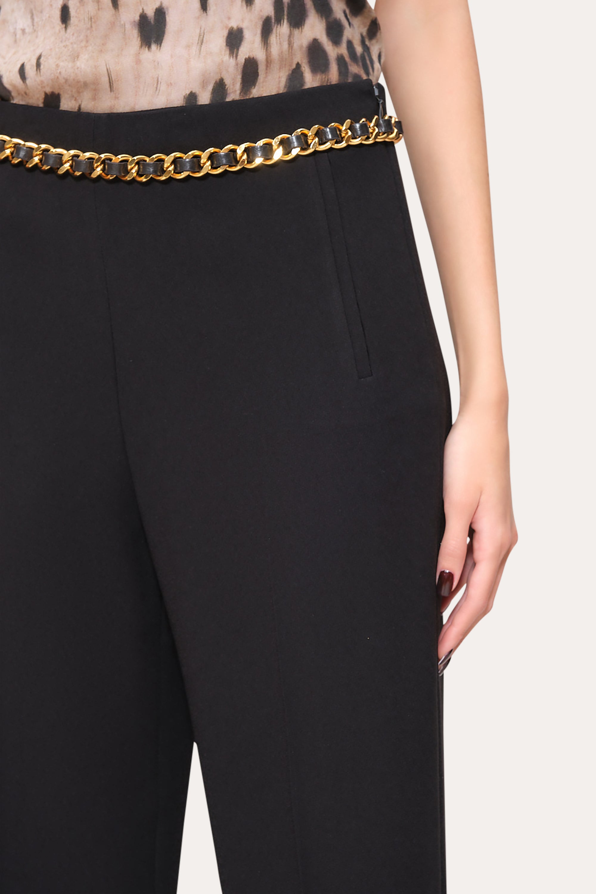 Elie Tahari Crepe Wide Pant spodnie czarne Black