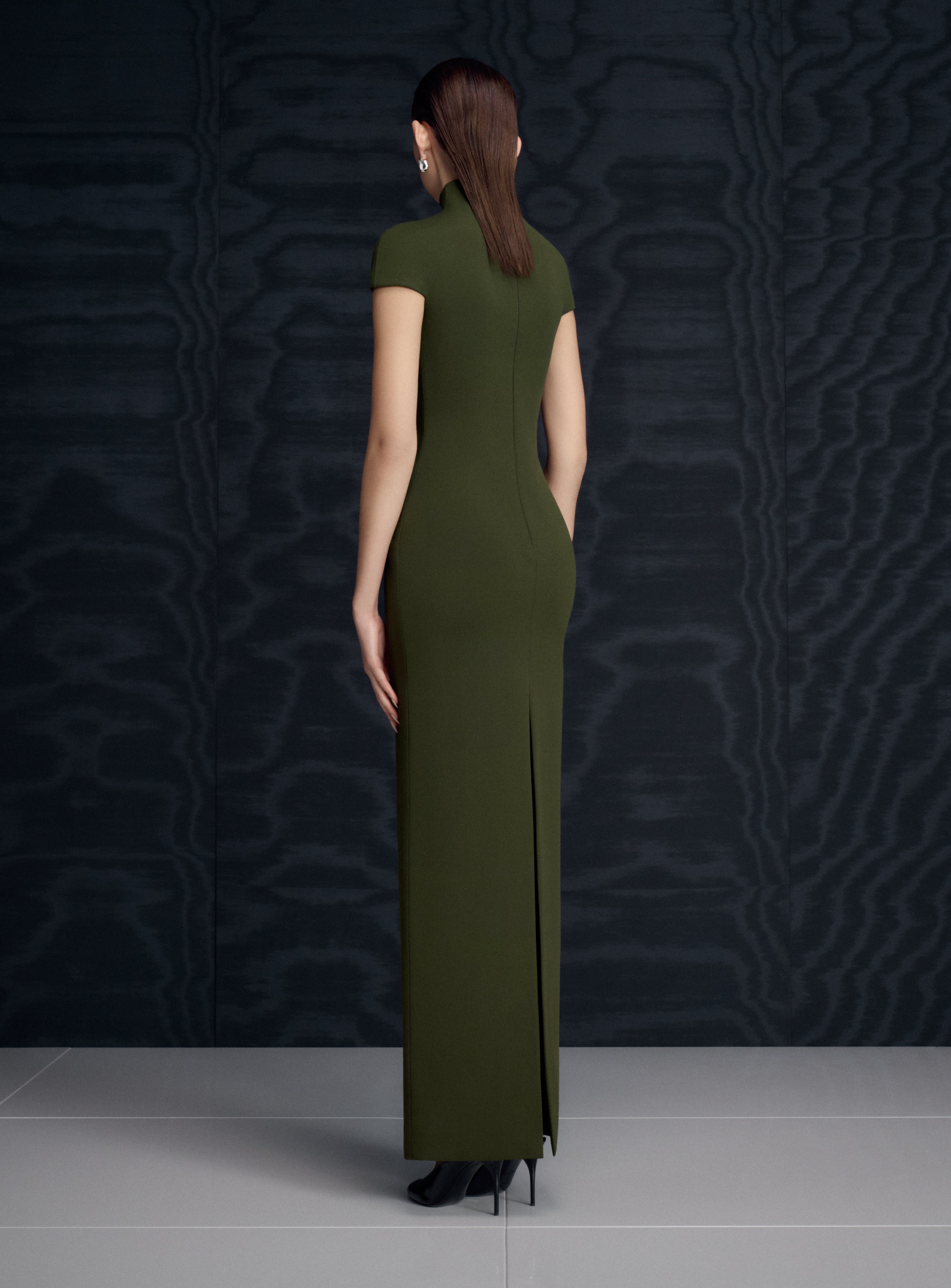 Solace London Lang sukienka wieczorowa Dark Olive maxi