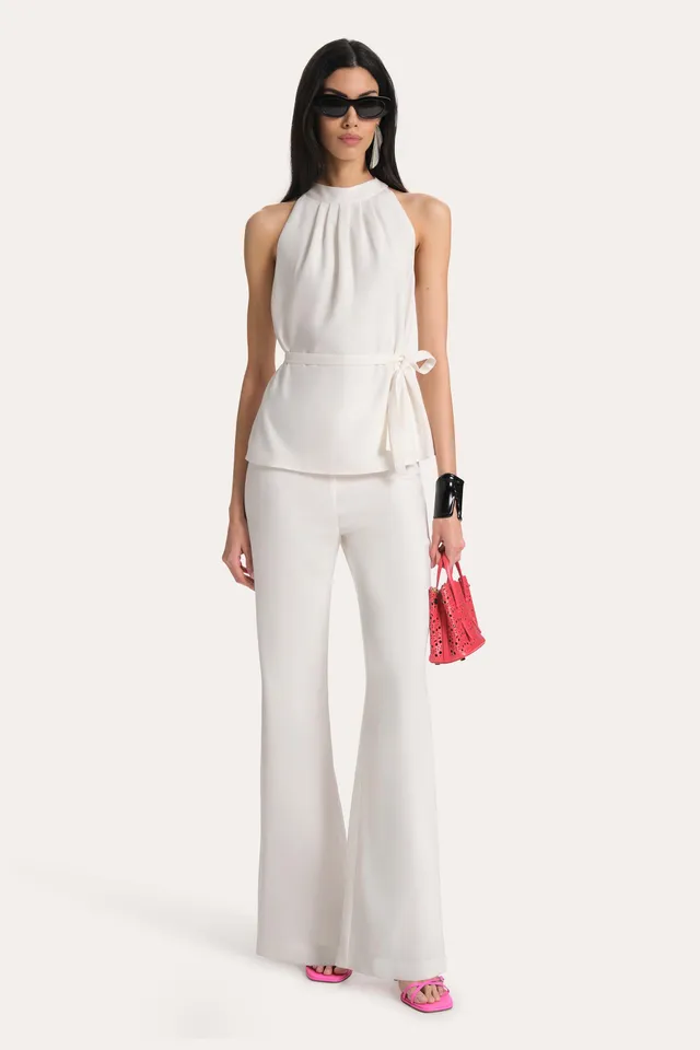 Elie Tahari Amina top halter z krepy pianka