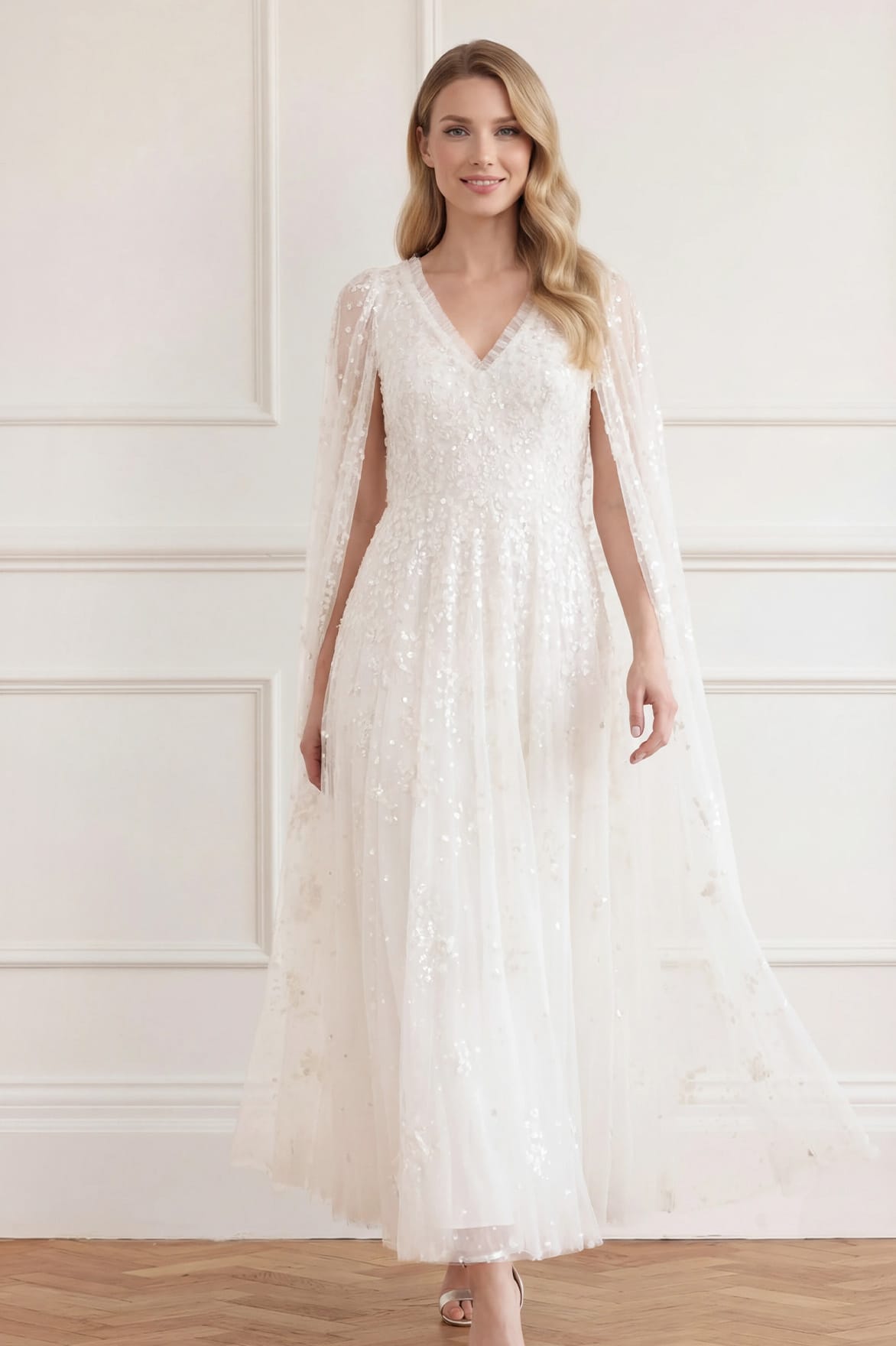 Needle & Thread Versailles Ditsy suknia White