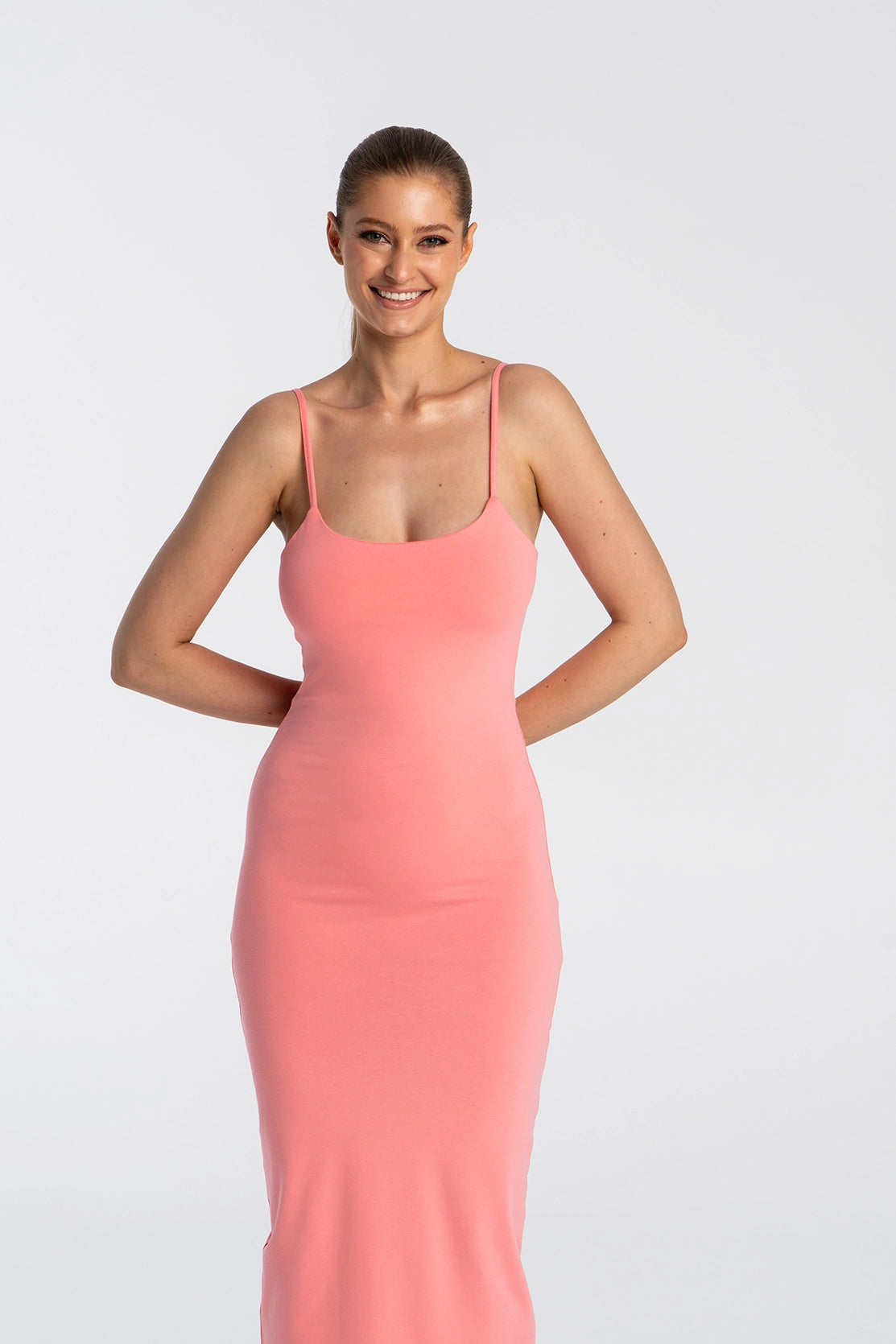 Nudyess Soleil sukienka maxi Peach brzoskwiniowa