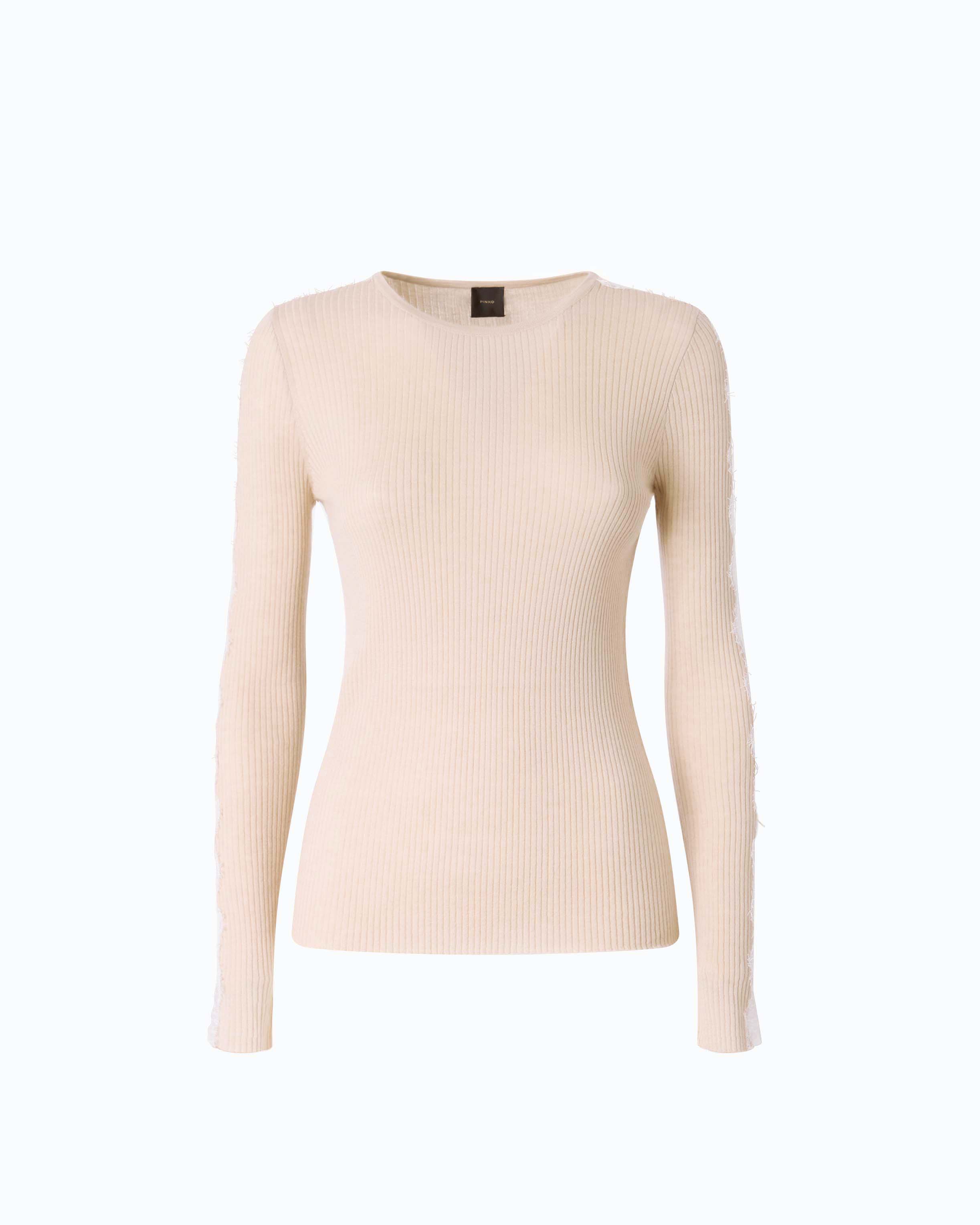 Pinko Copenaghen Sweater sweter beżowy wełniany