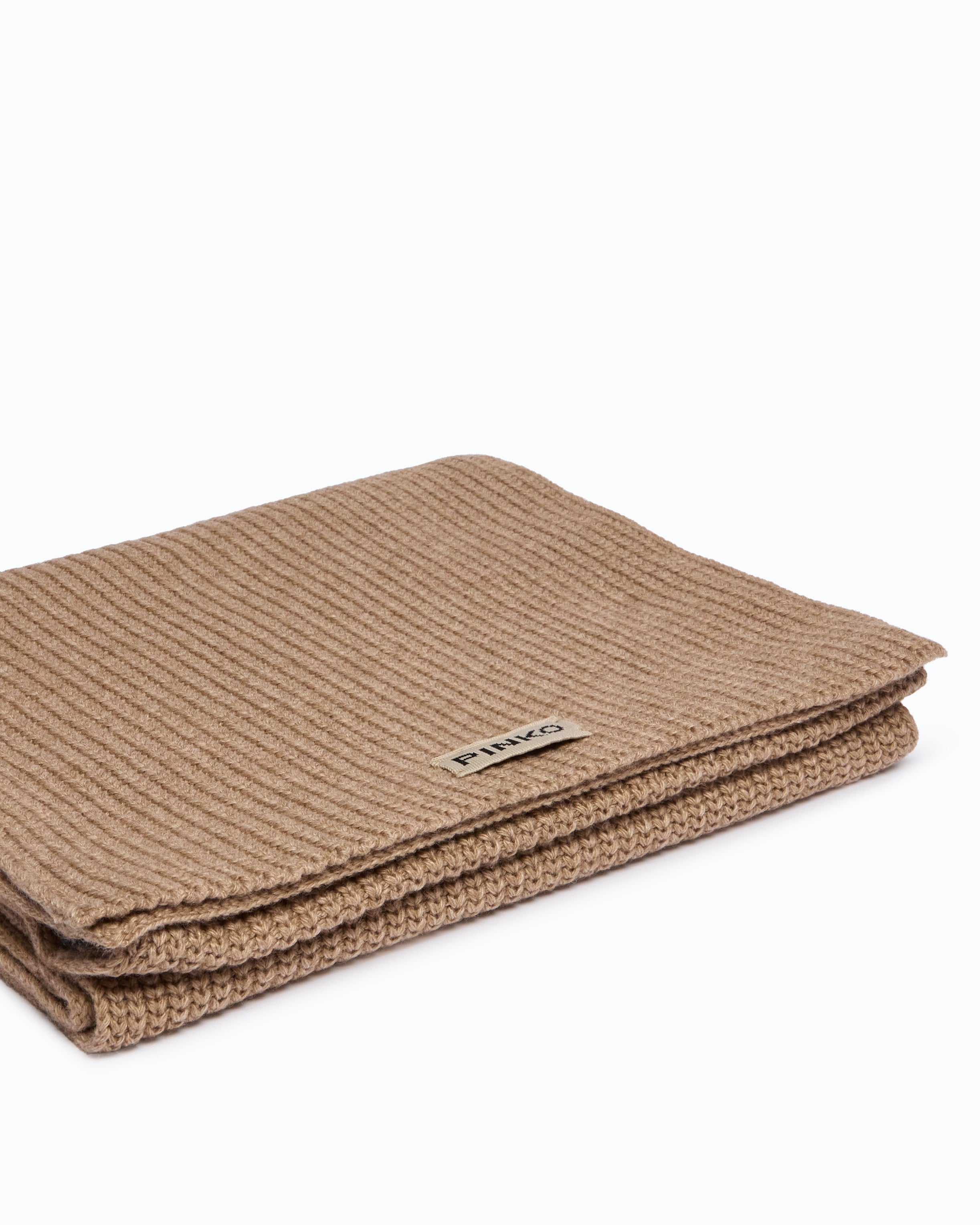 Pinko Slovenia Scarf szalik beżowy wełniany