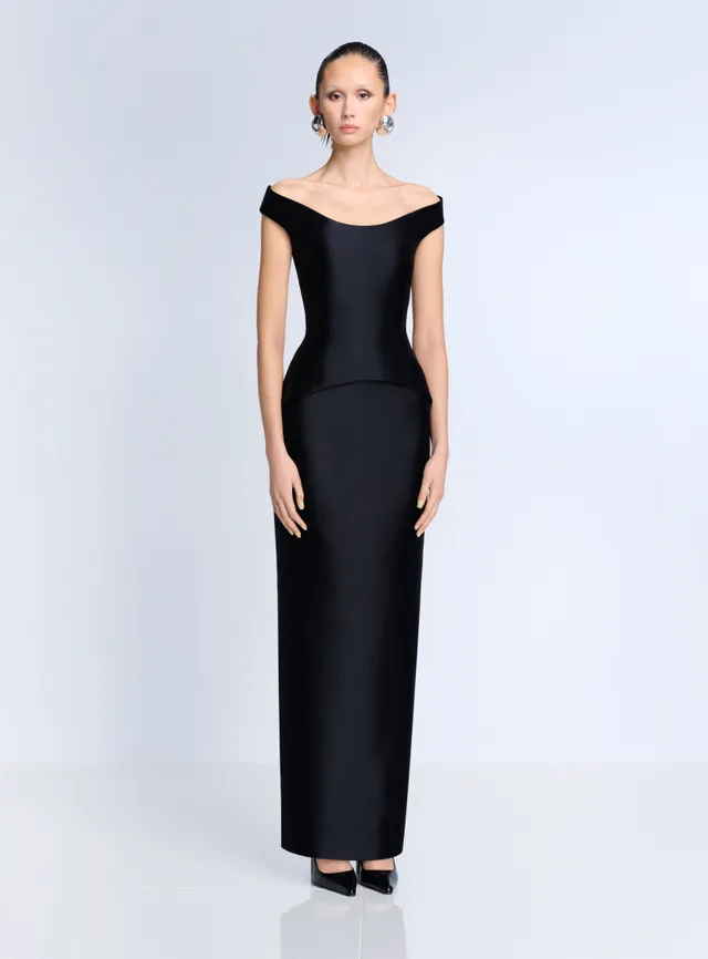 Solace London Pieta sukienka maxi czarna hiszpanka